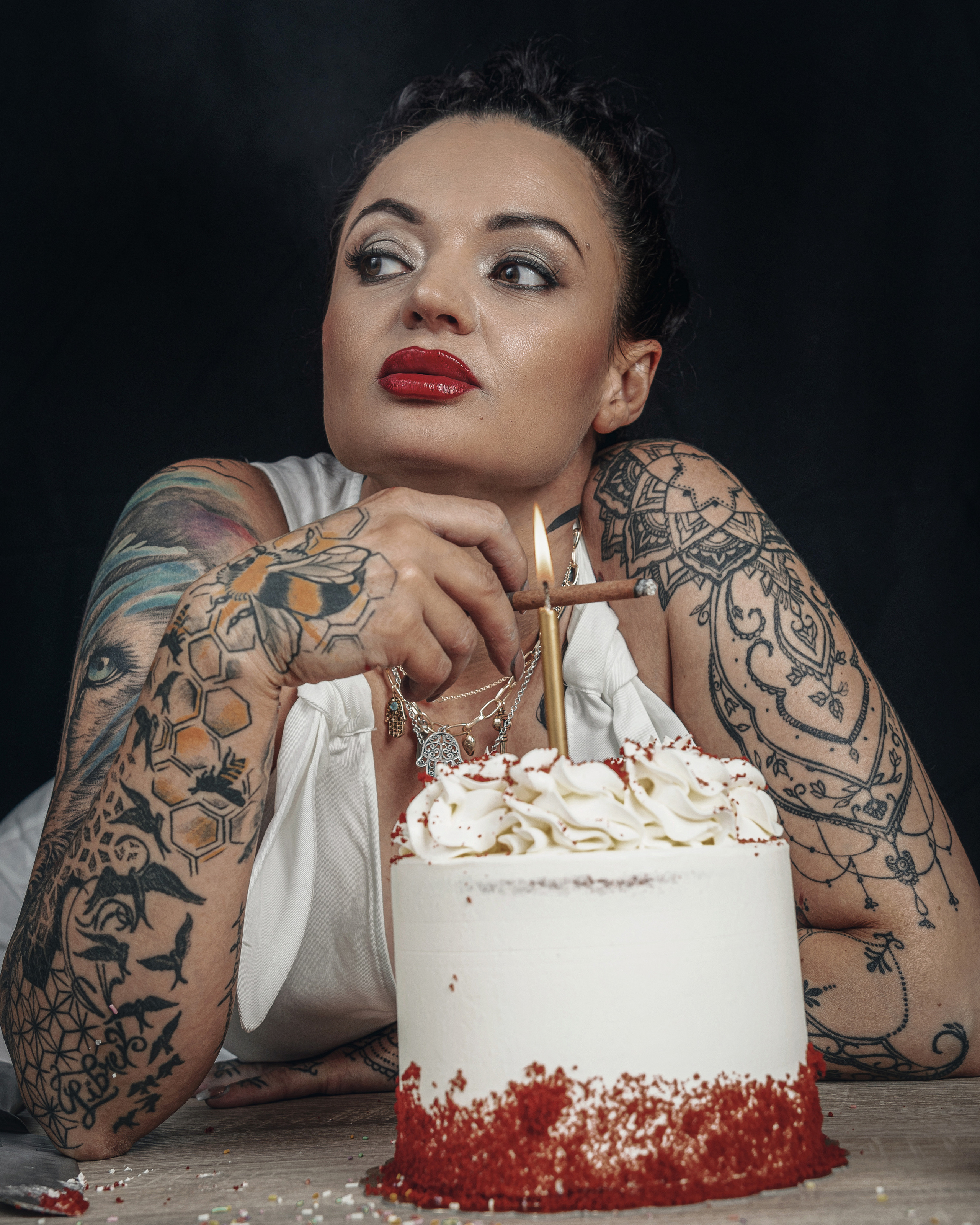 Creative studio photo session for a pastry chef in Spain