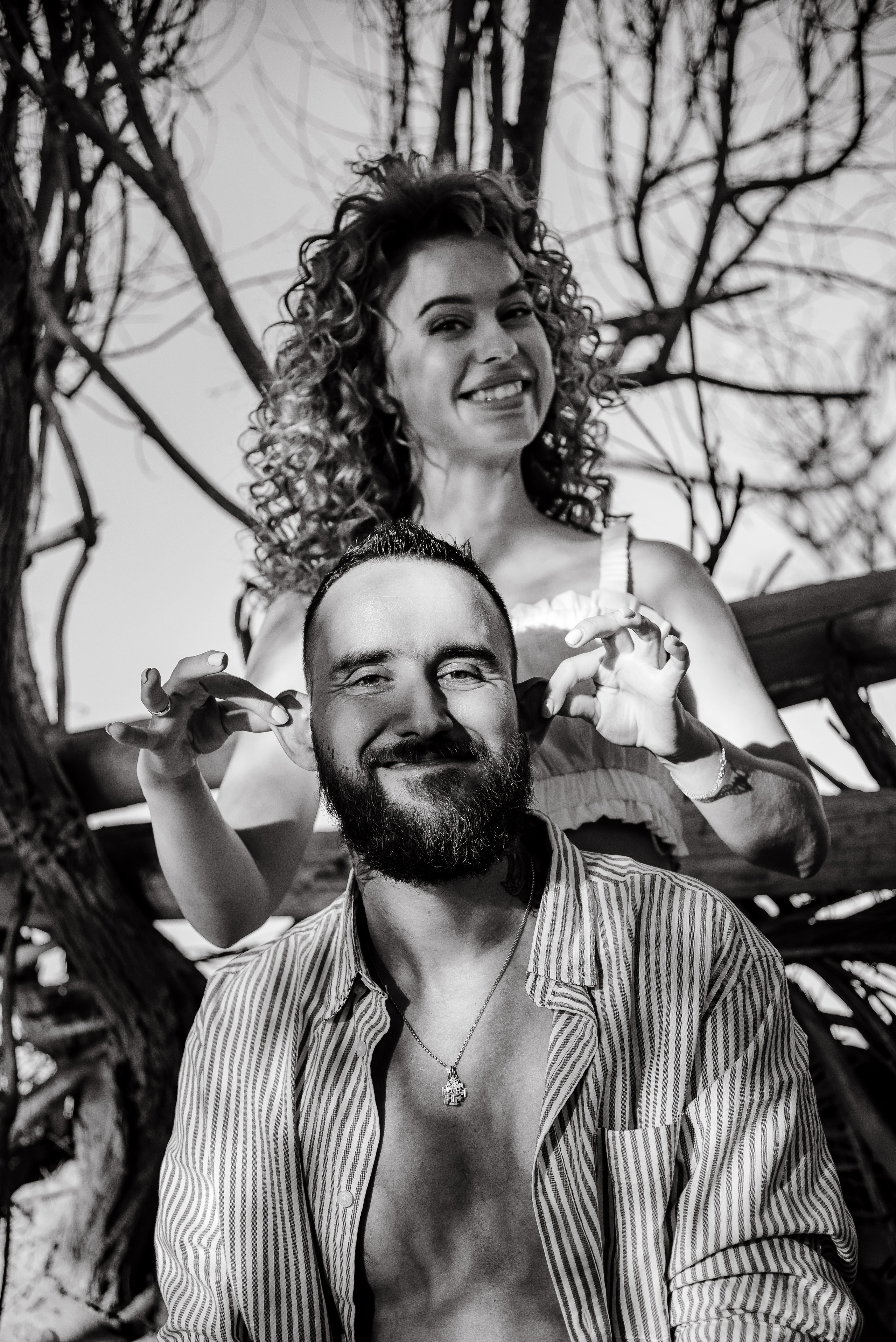 Love story on a wild beach in Spain