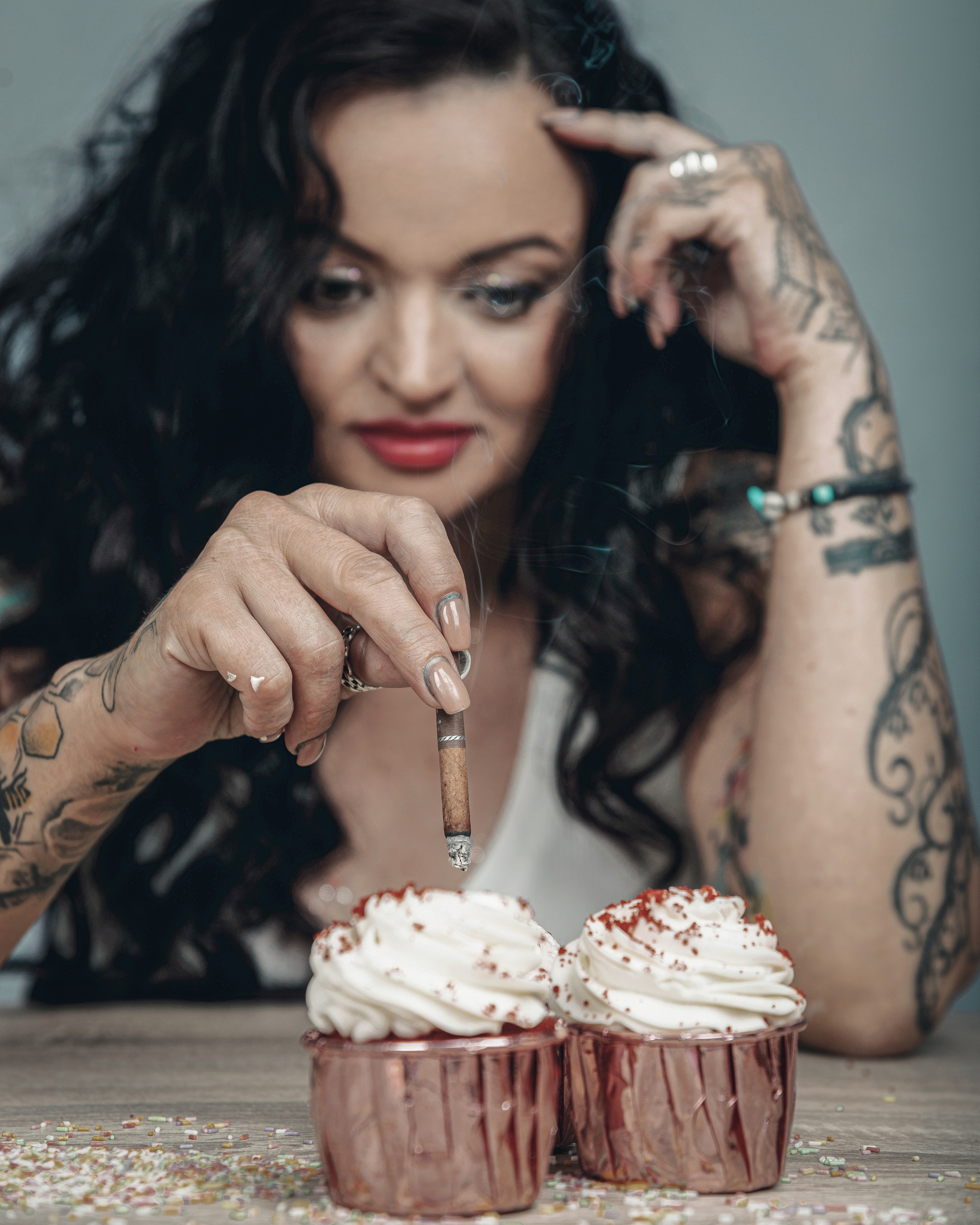 Creative studio photo session for a pastry chef in Spain