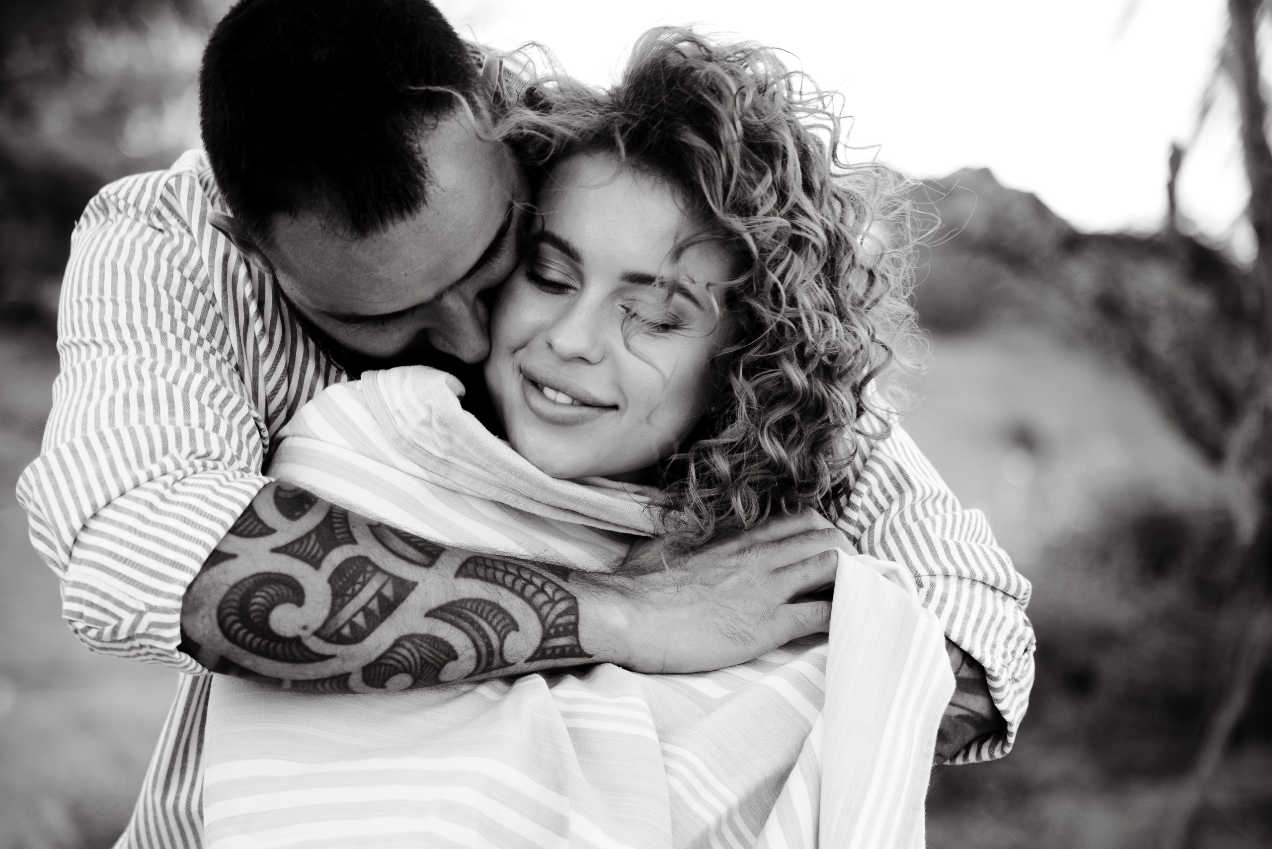 Love story on a wild beach in Spain