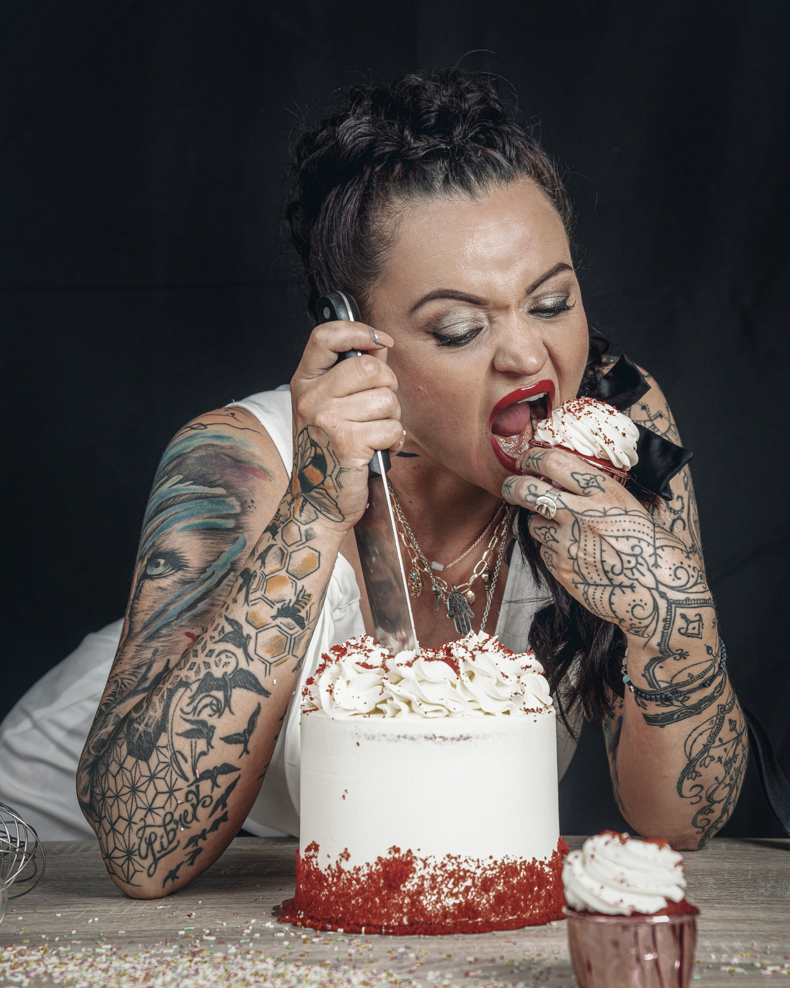 Creative studio photo session for a pastry chef in Spain