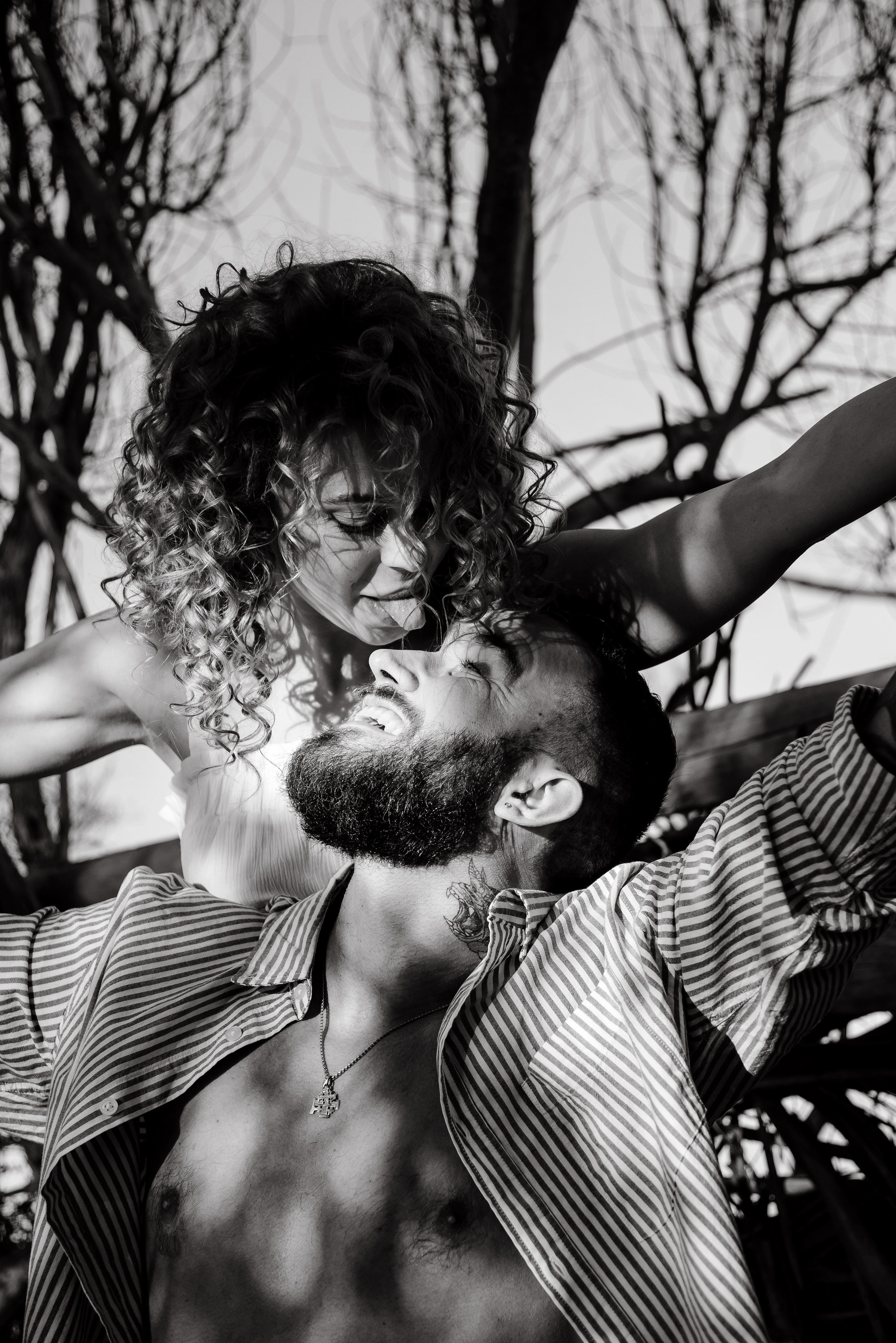 Love story on a wild beach in Spain