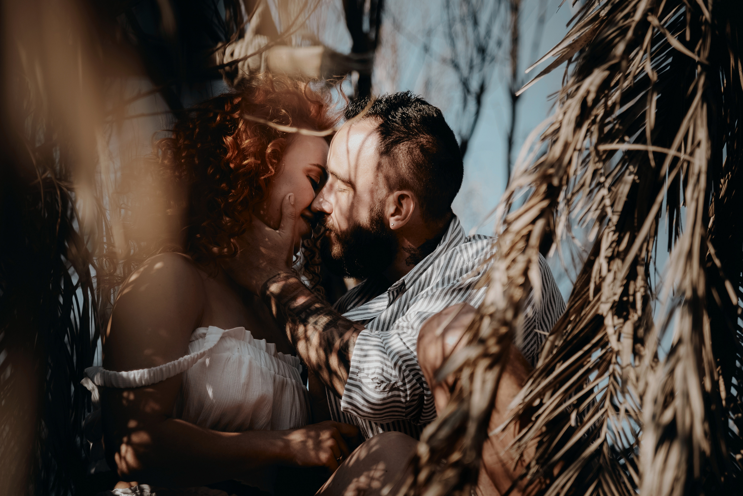 Love story on a wild beach in Spain