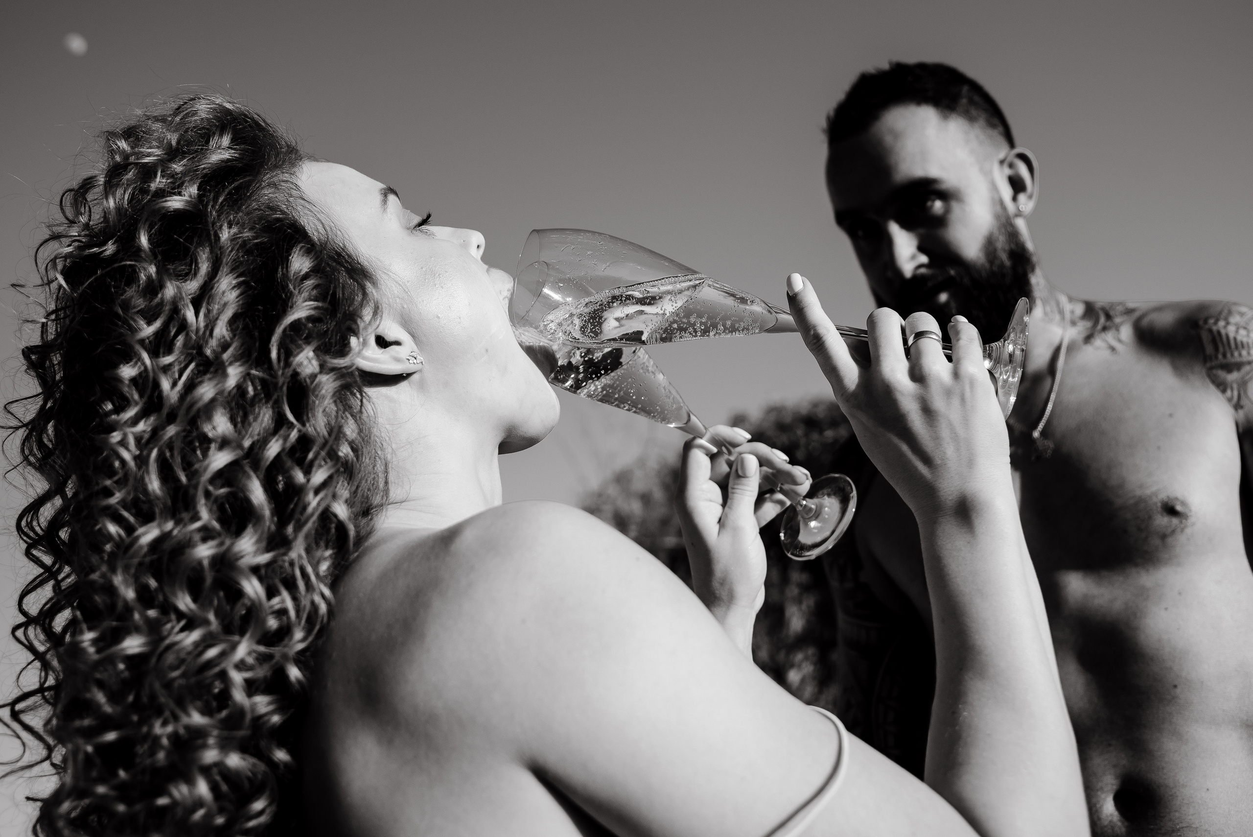 Love story on a wild beach in Spain