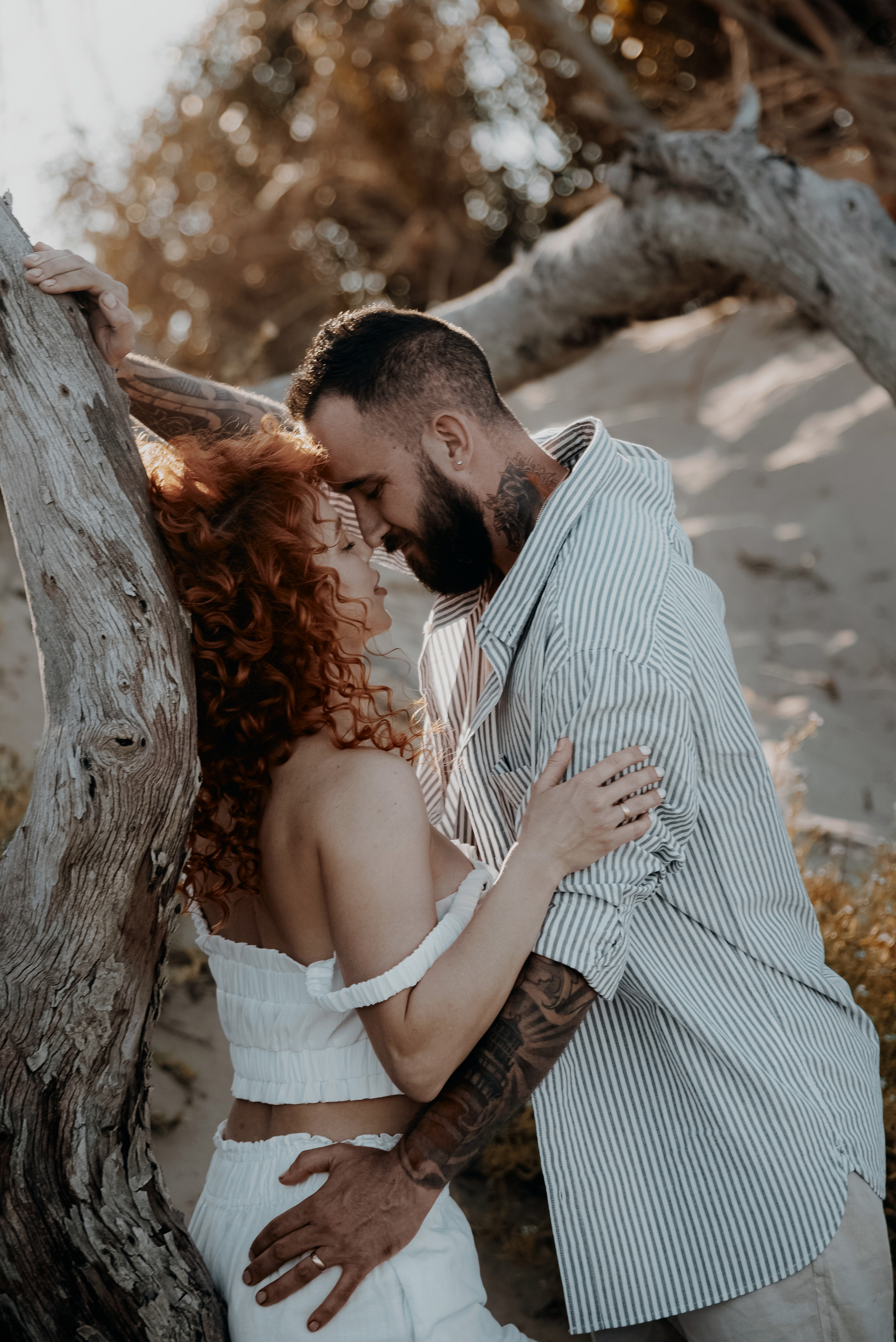 Love story on a wild beach in Spain
