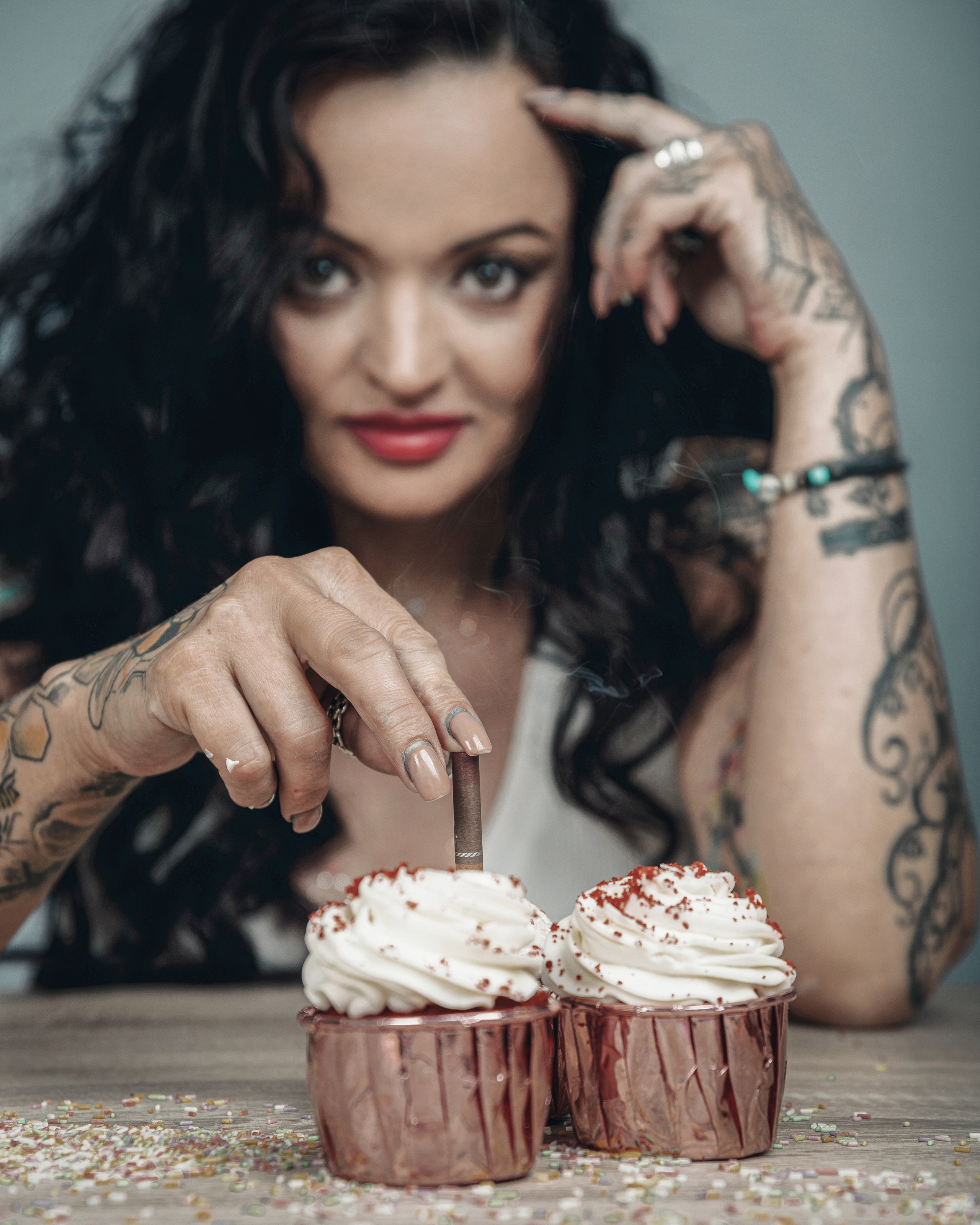 Creative studio photo session for a pastry chef in Spain