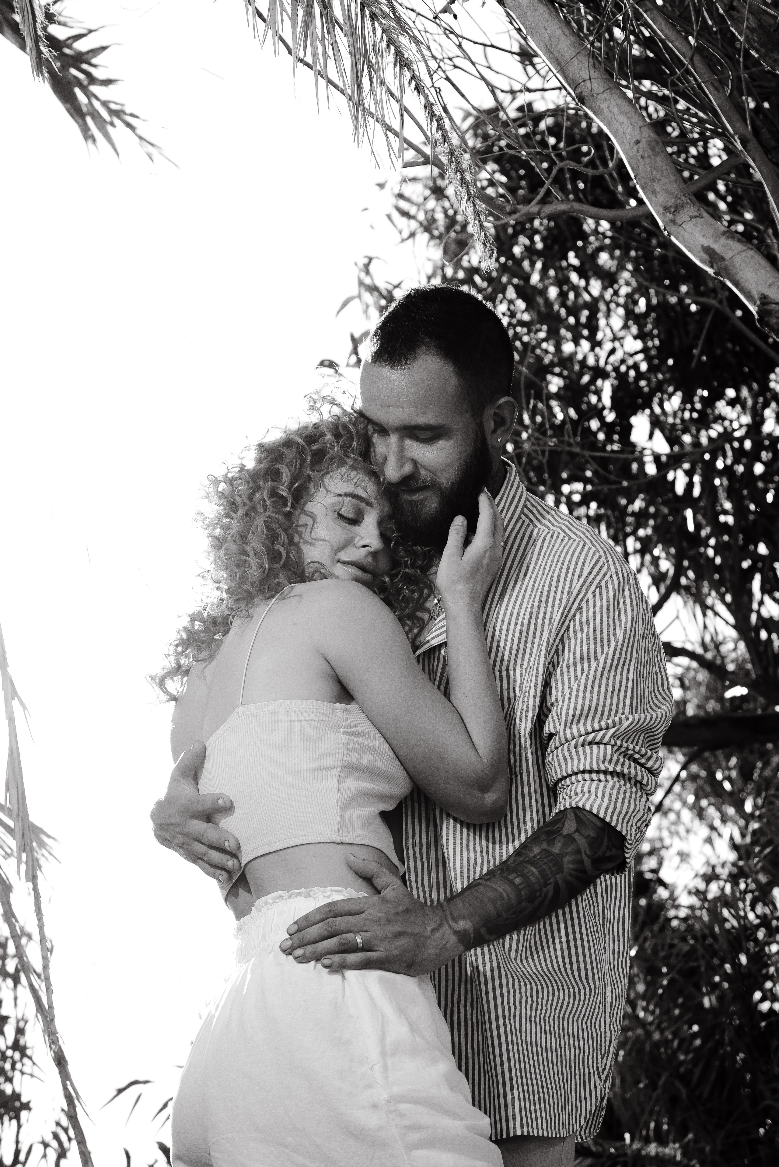 Love story on a wild beach in Spain