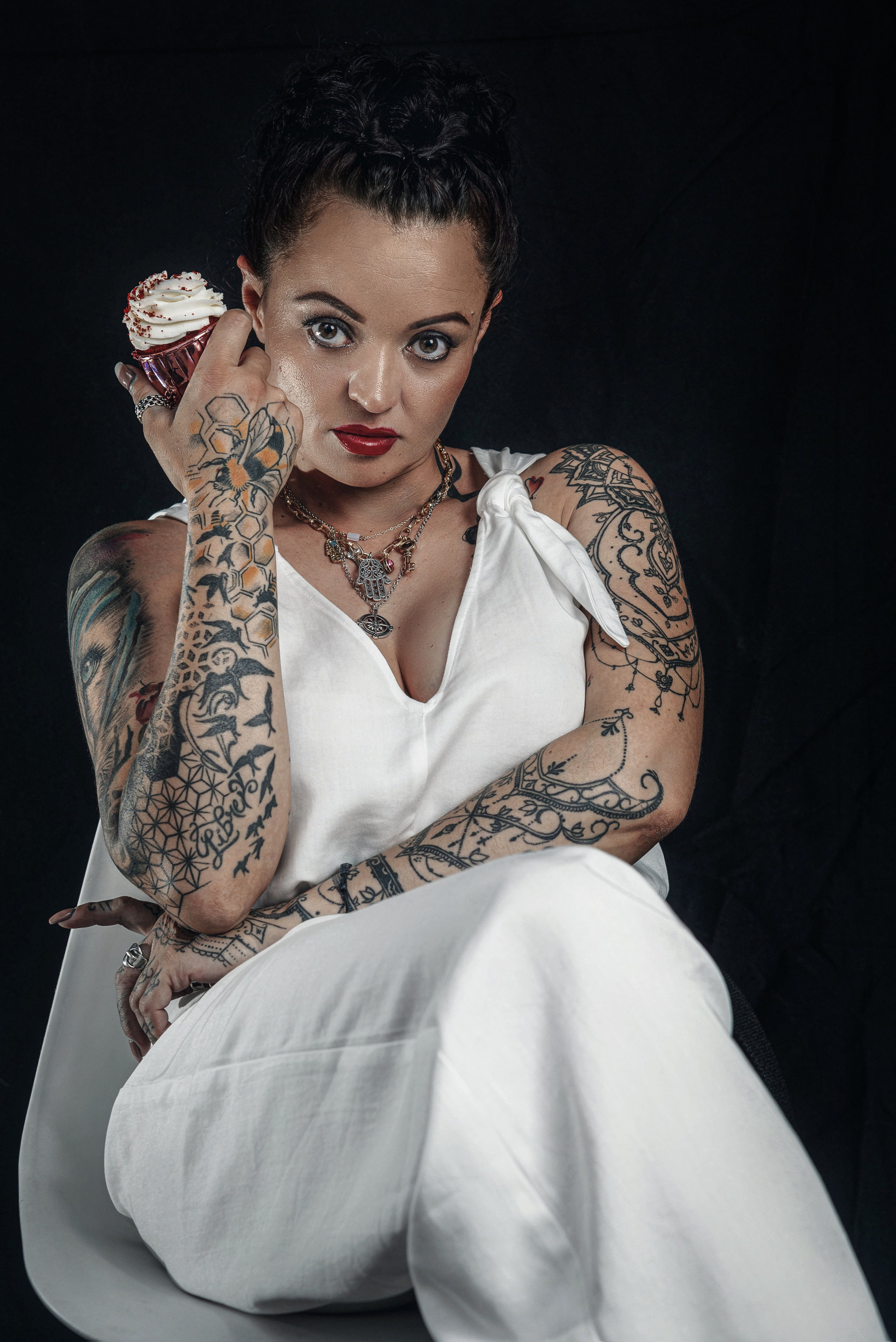 Creative studio photo session for a pastry chef in Spain