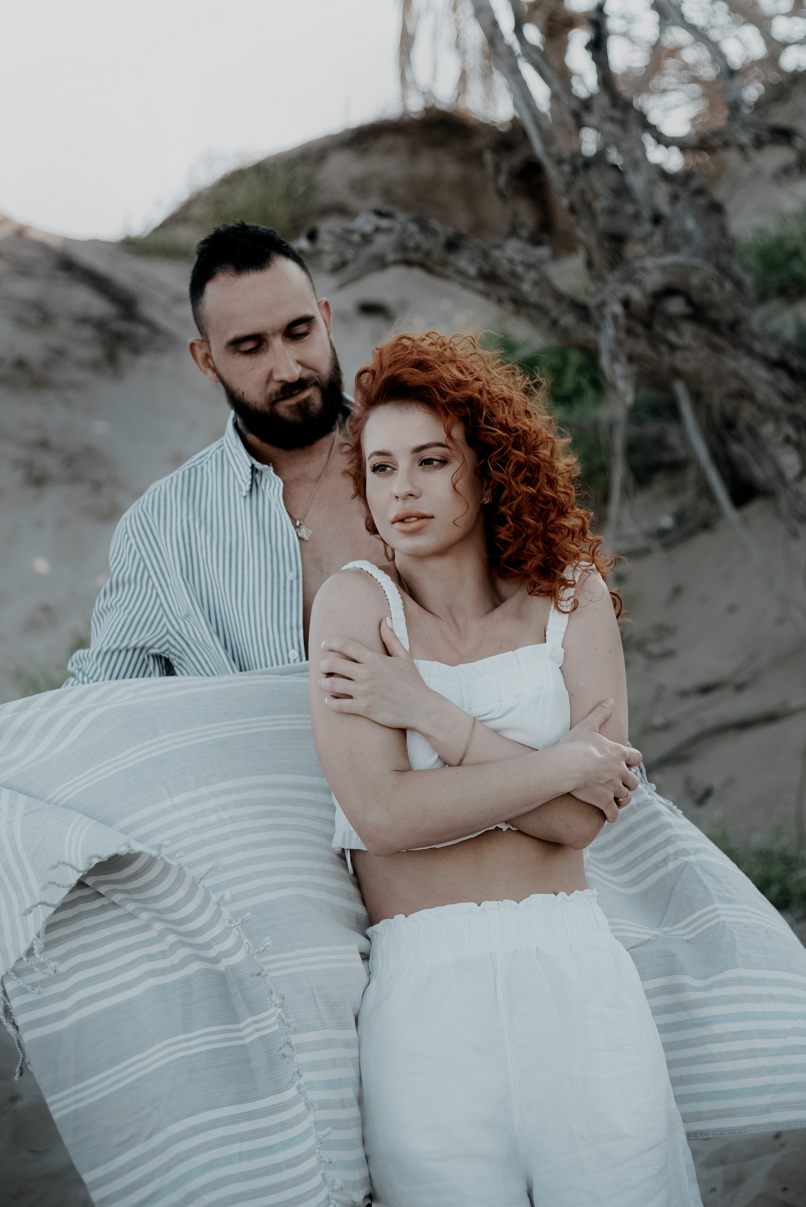 Love story on a wild beach in Spain