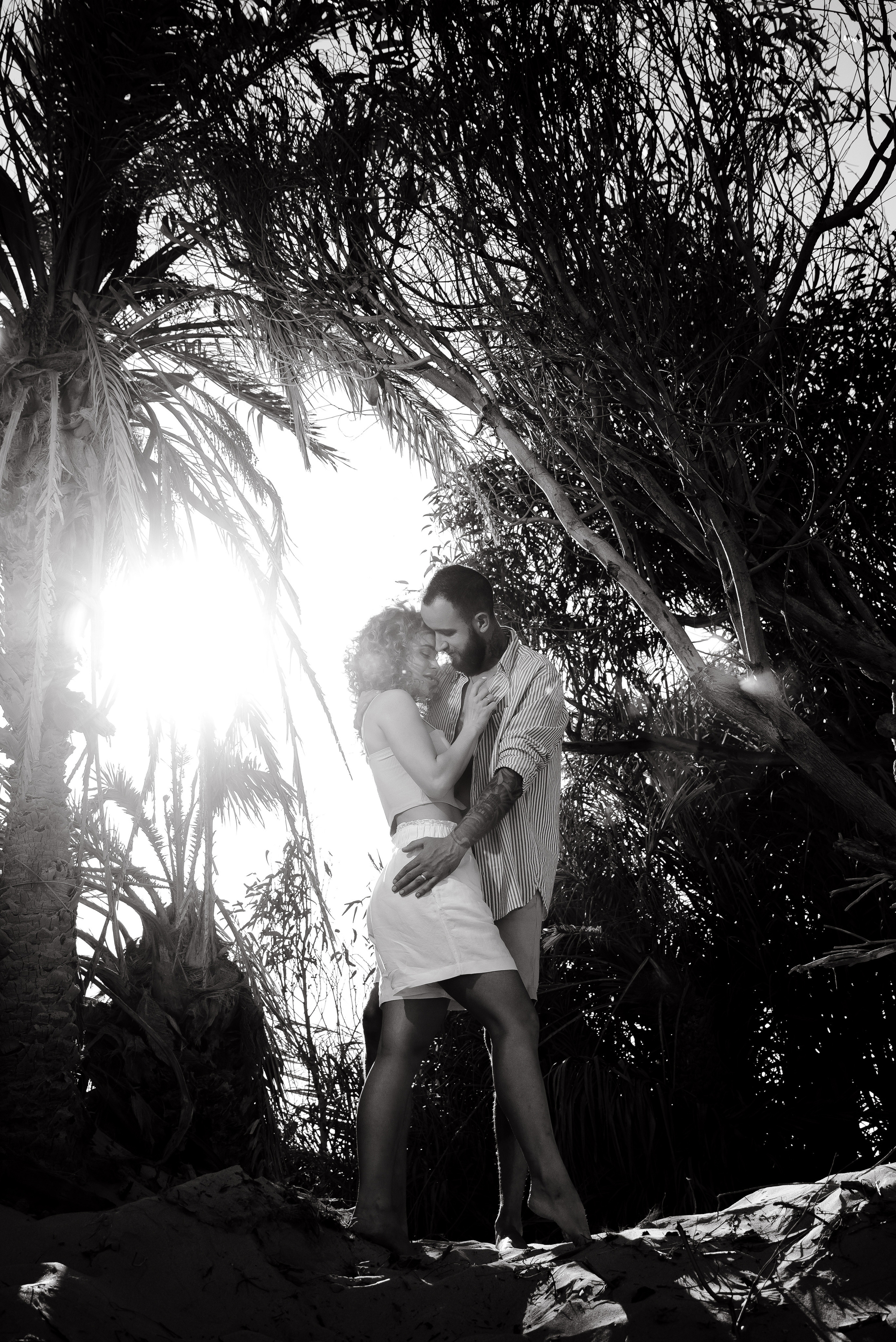 Love story on a wild beach in Spain