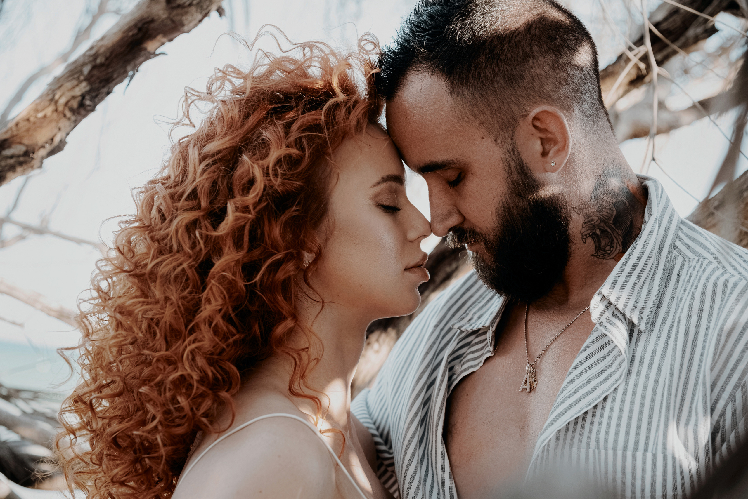 Love story on a wild beach in Spain