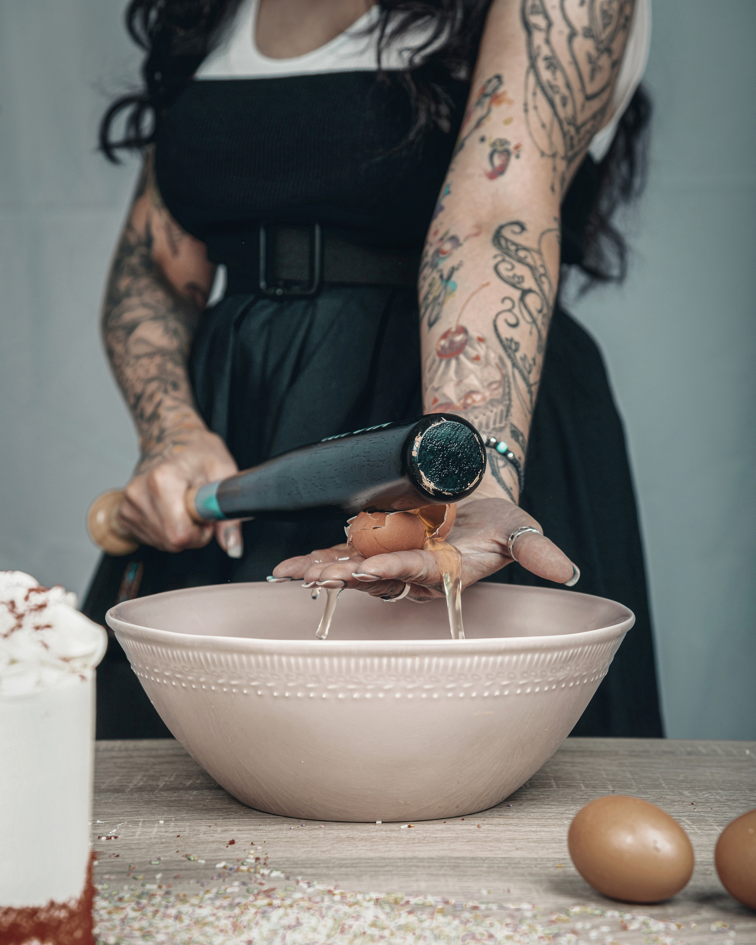 Creative studio photo session for a pastry chef in Spain