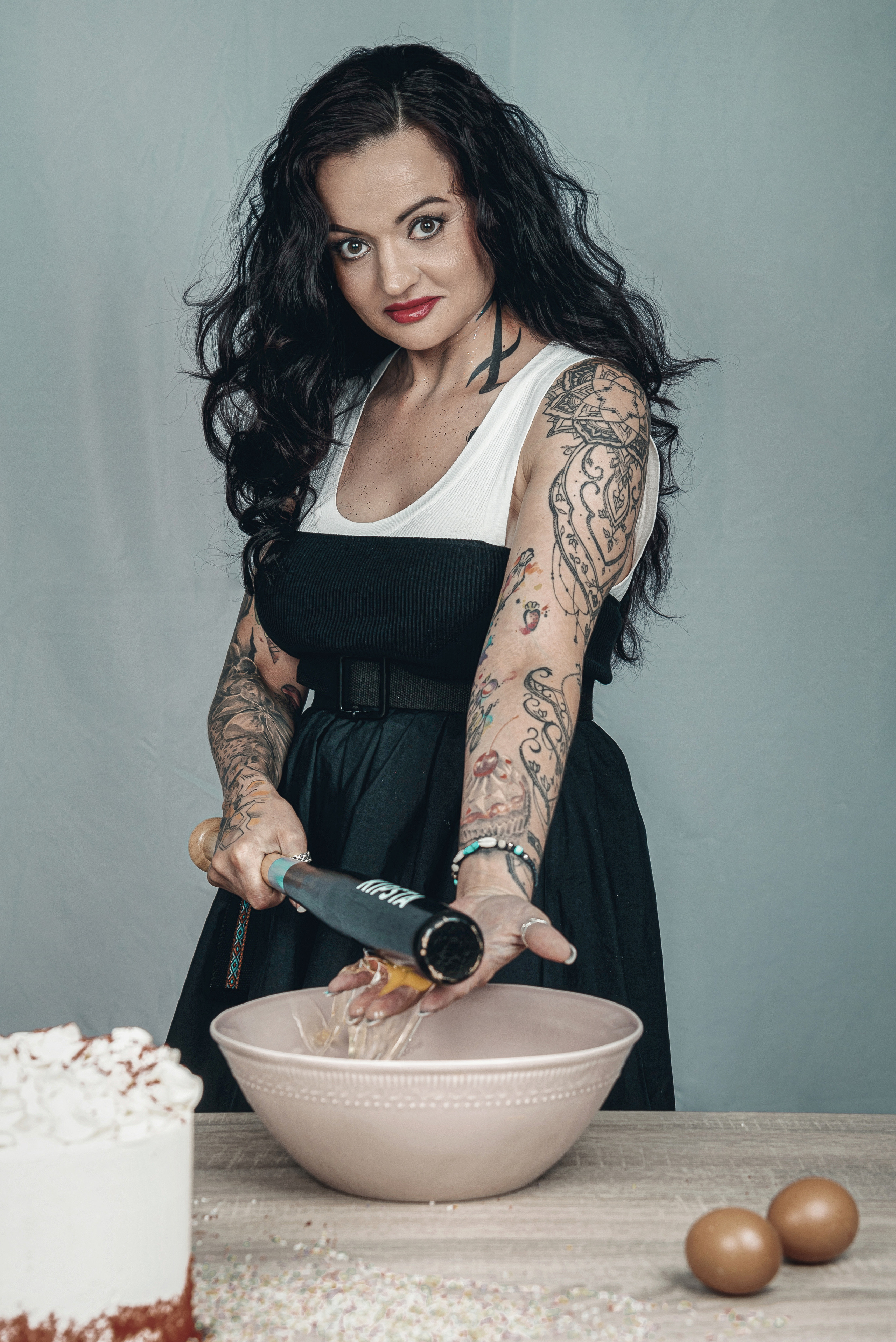 Creative studio photo session for a pastry chef in Spain