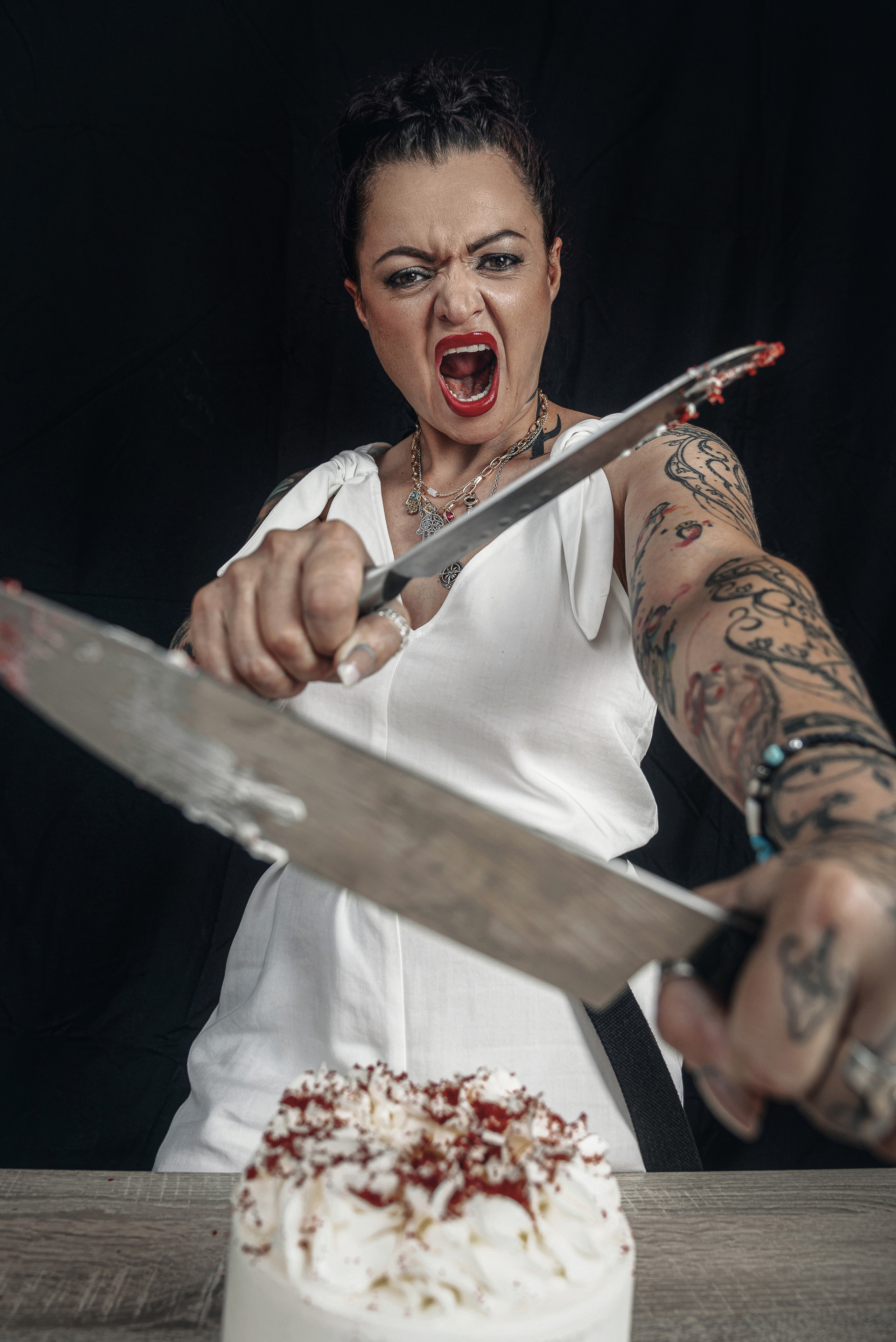 Creative studio photo session for a pastry chef in Spain