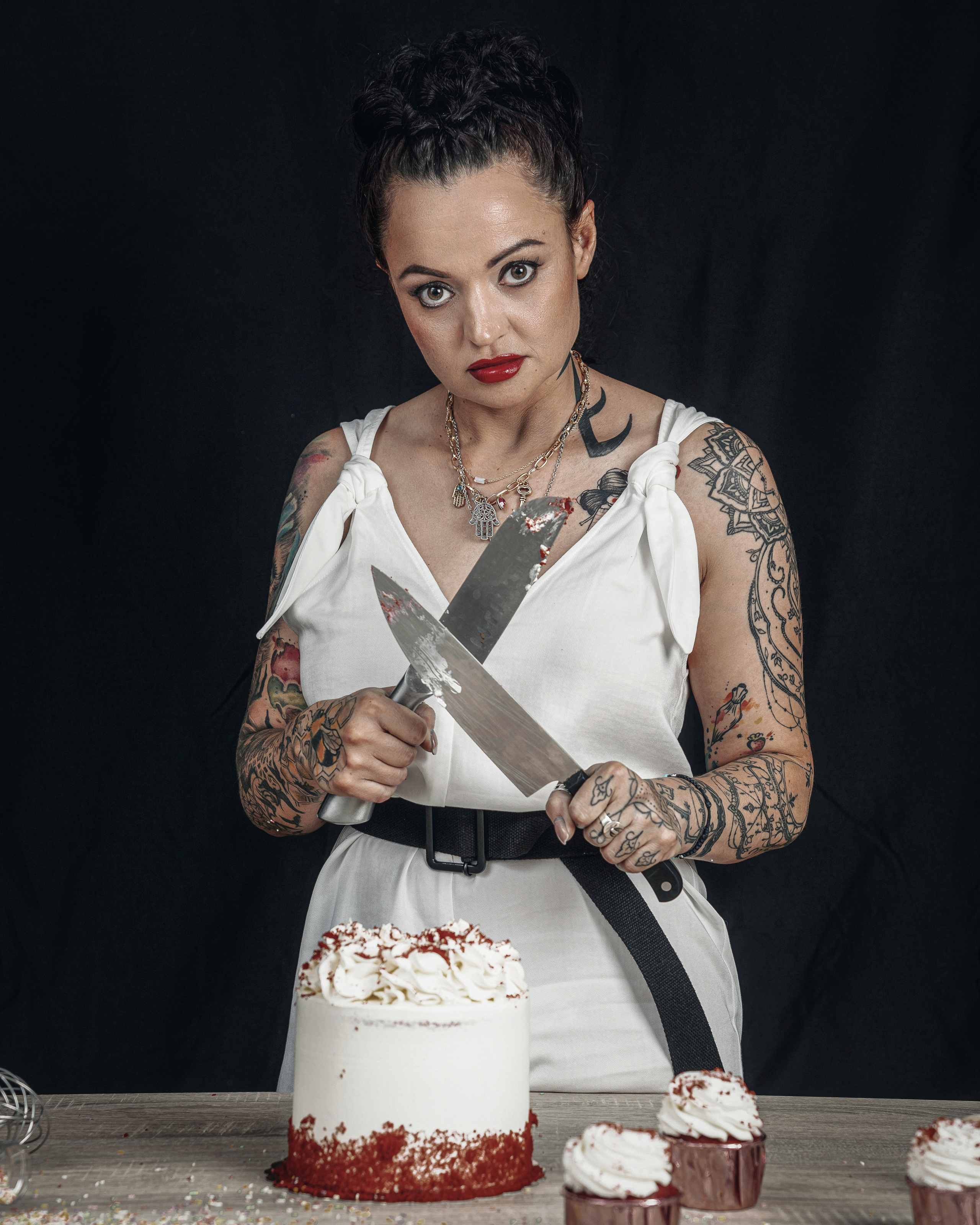 Creative studio photo session for a pastry chef in Spain