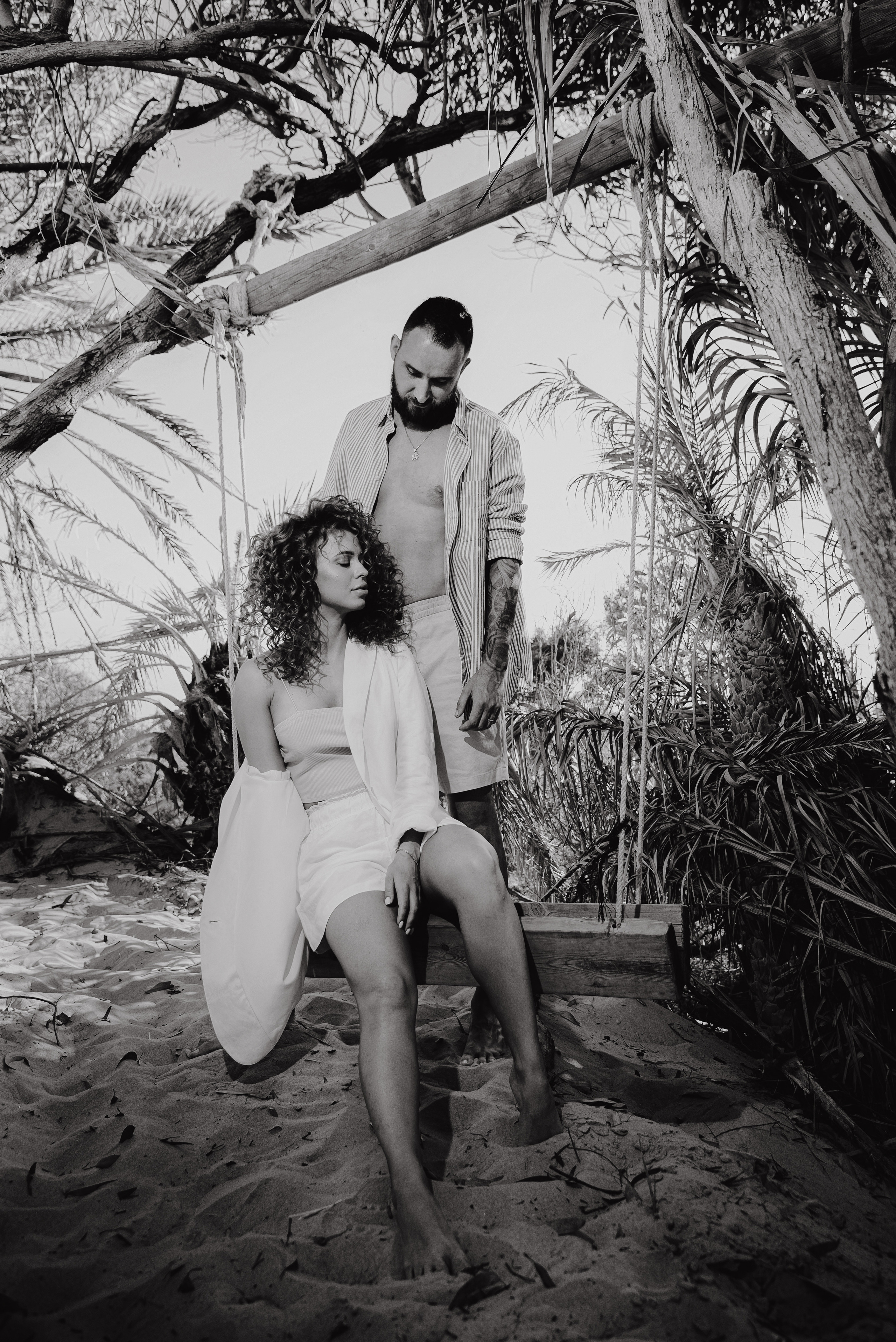 Love story on a wild beach in Spain
