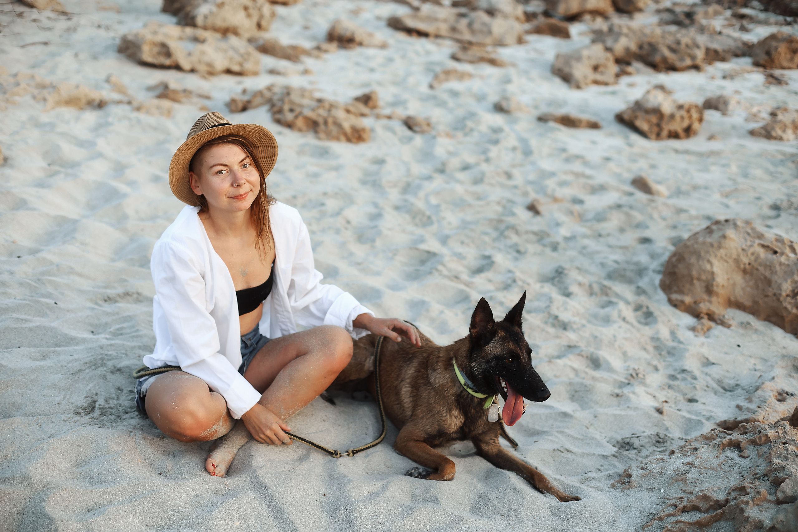 Photoshoot with a pet, Ayia Napa. May, 2022. Home