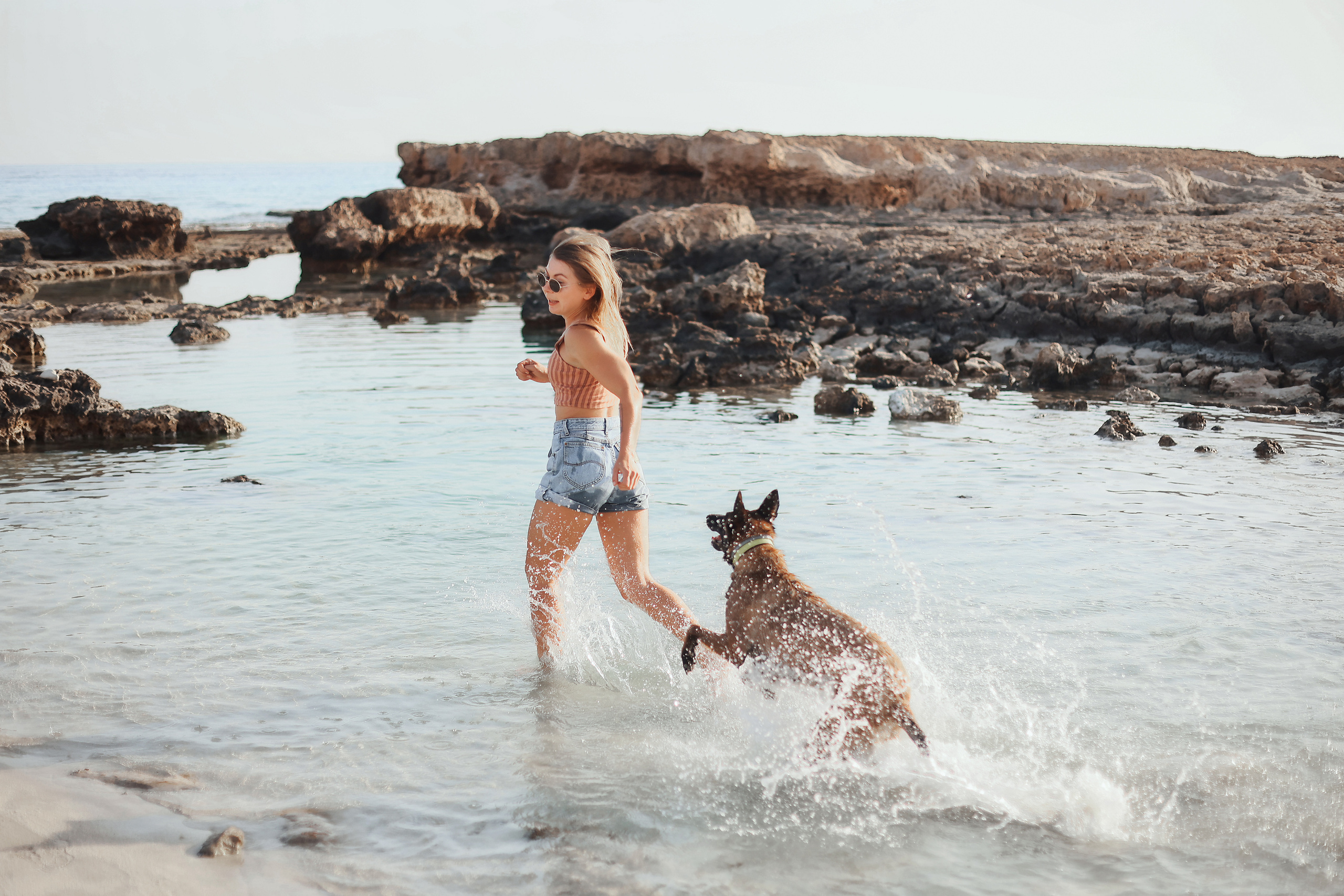 Photoshoot with a pet, Ayia Napa. May, 2022. Home