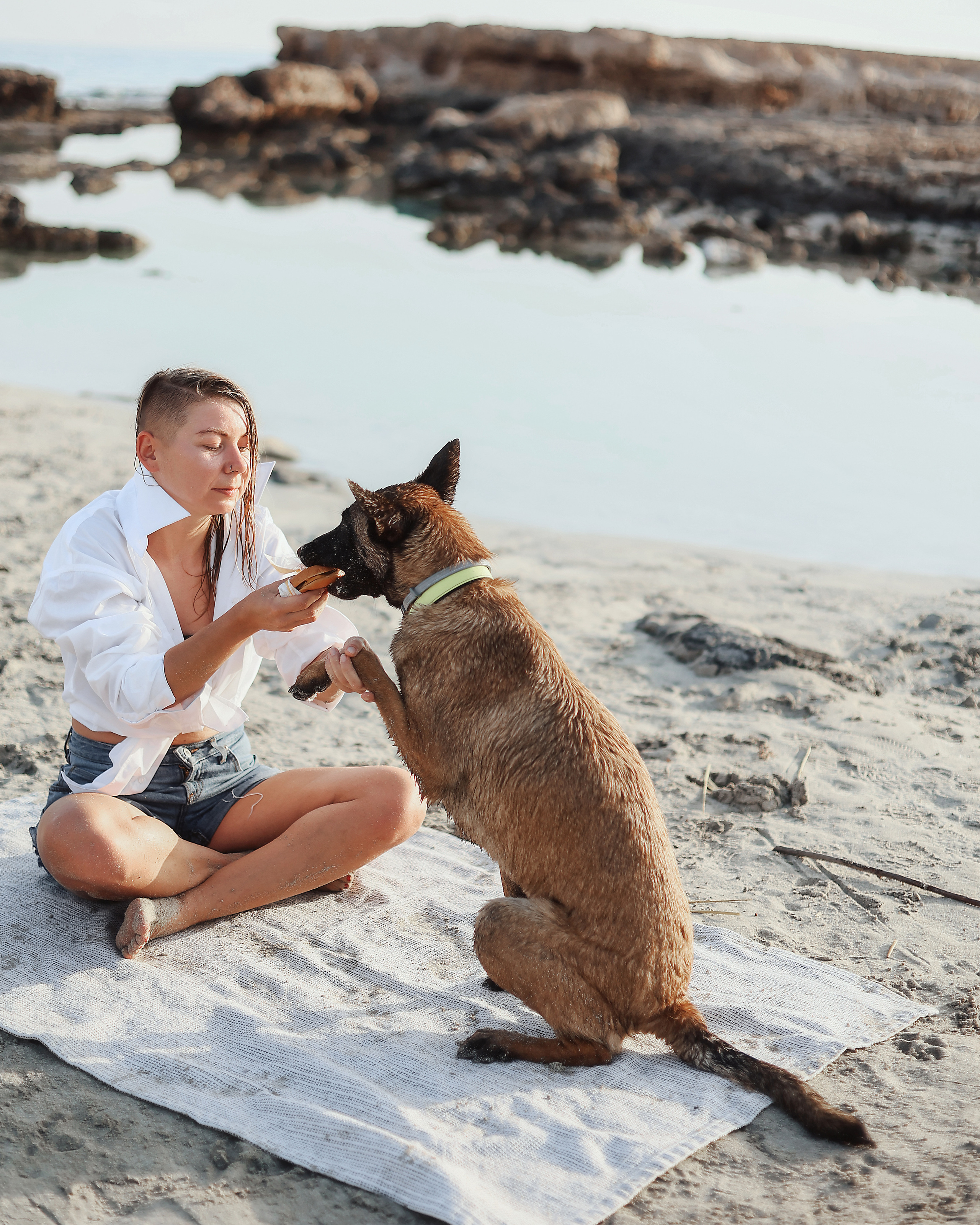 Photoshoot with a pet, Ayia Napa. May, 2022. Home