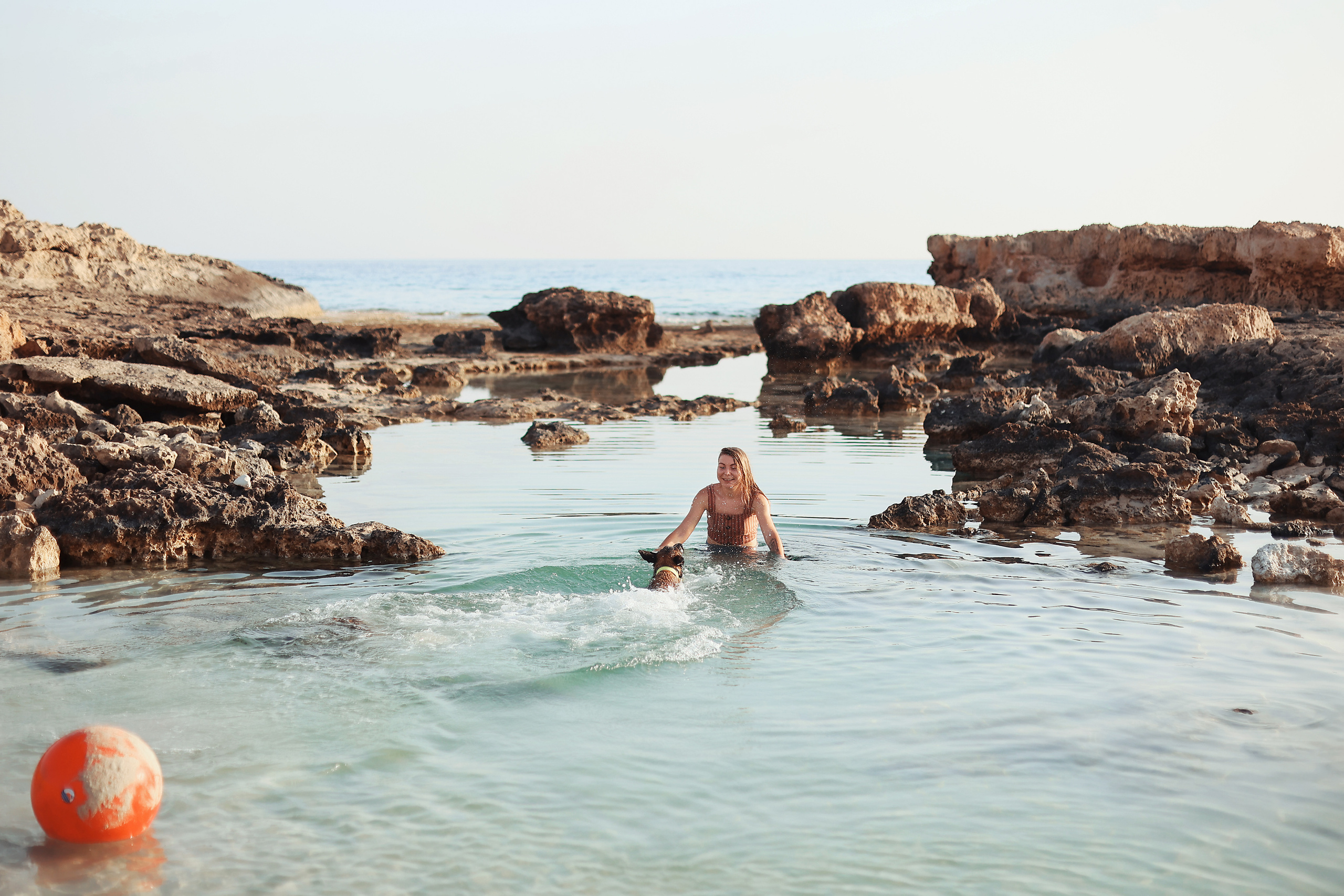 Photoshoot with a pet, Ayia Napa. May, 2022. Home