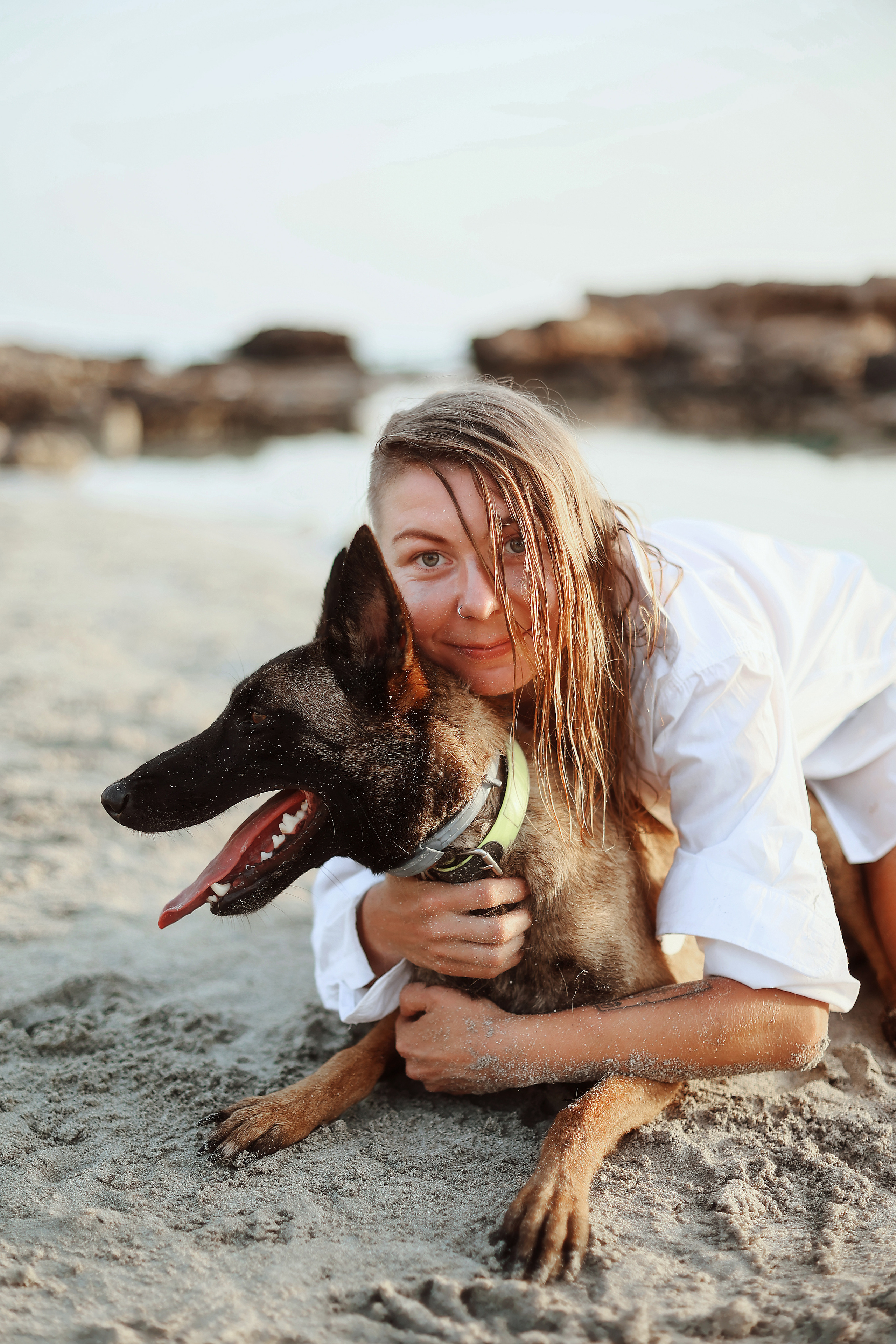 Photoshoot with a pet, Ayia Napa. May, 2022. Home