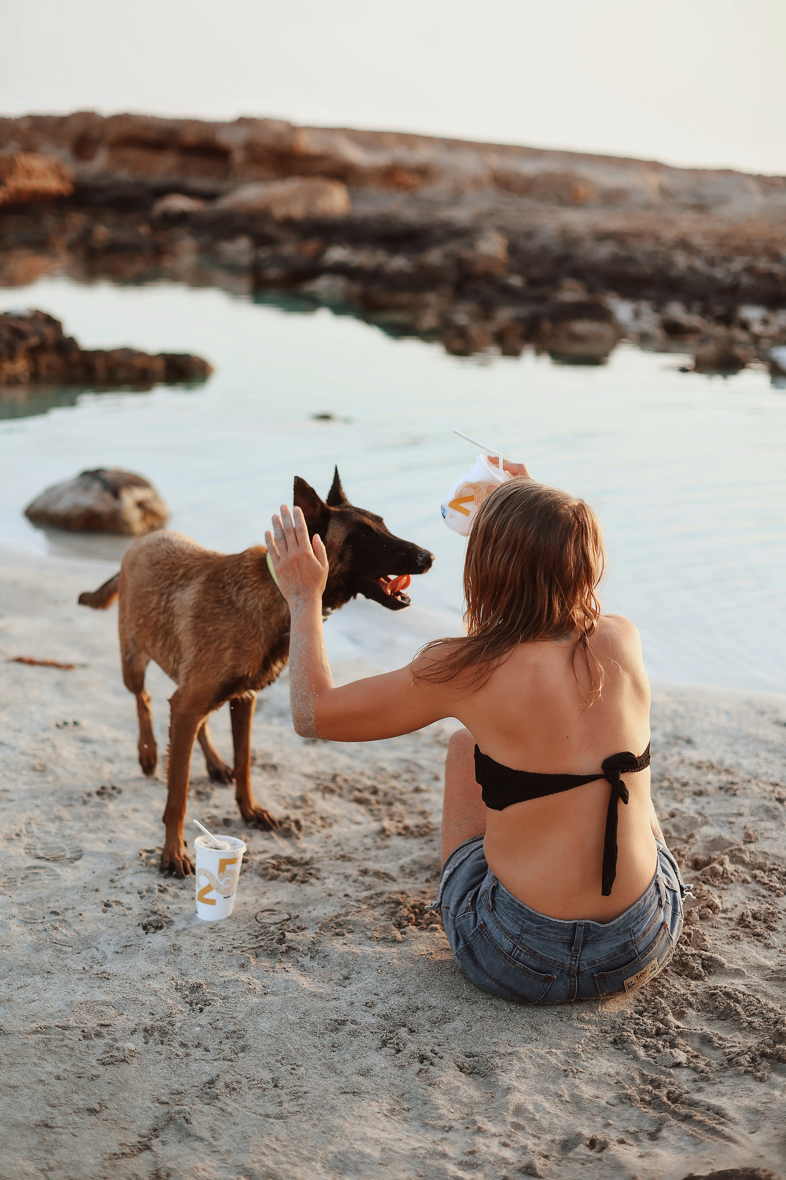 Photoshoot with a pet, Ayia Napa. May, 2022. Home