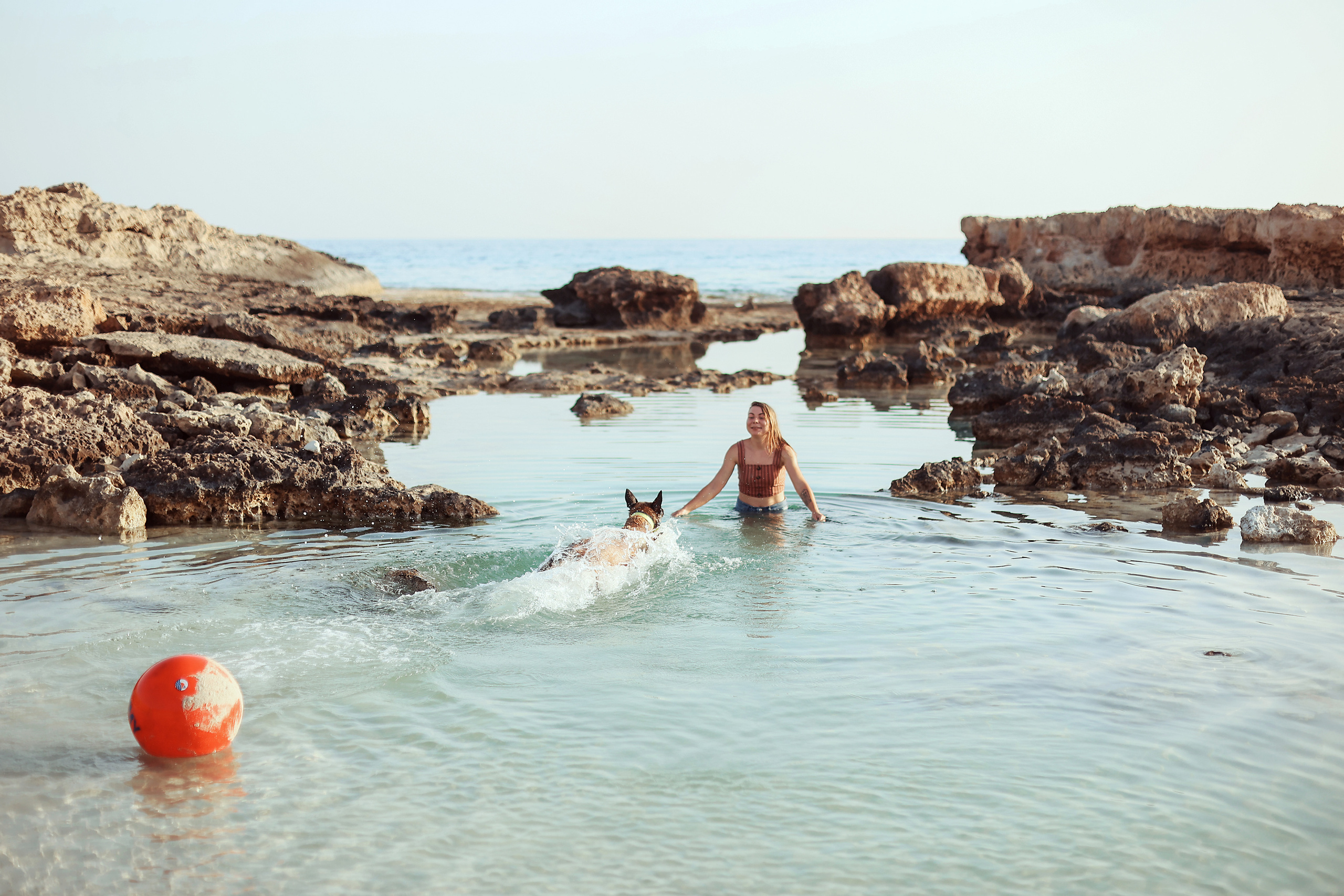 Photoshoot with a pet, Ayia Napa. May, 2022. Home