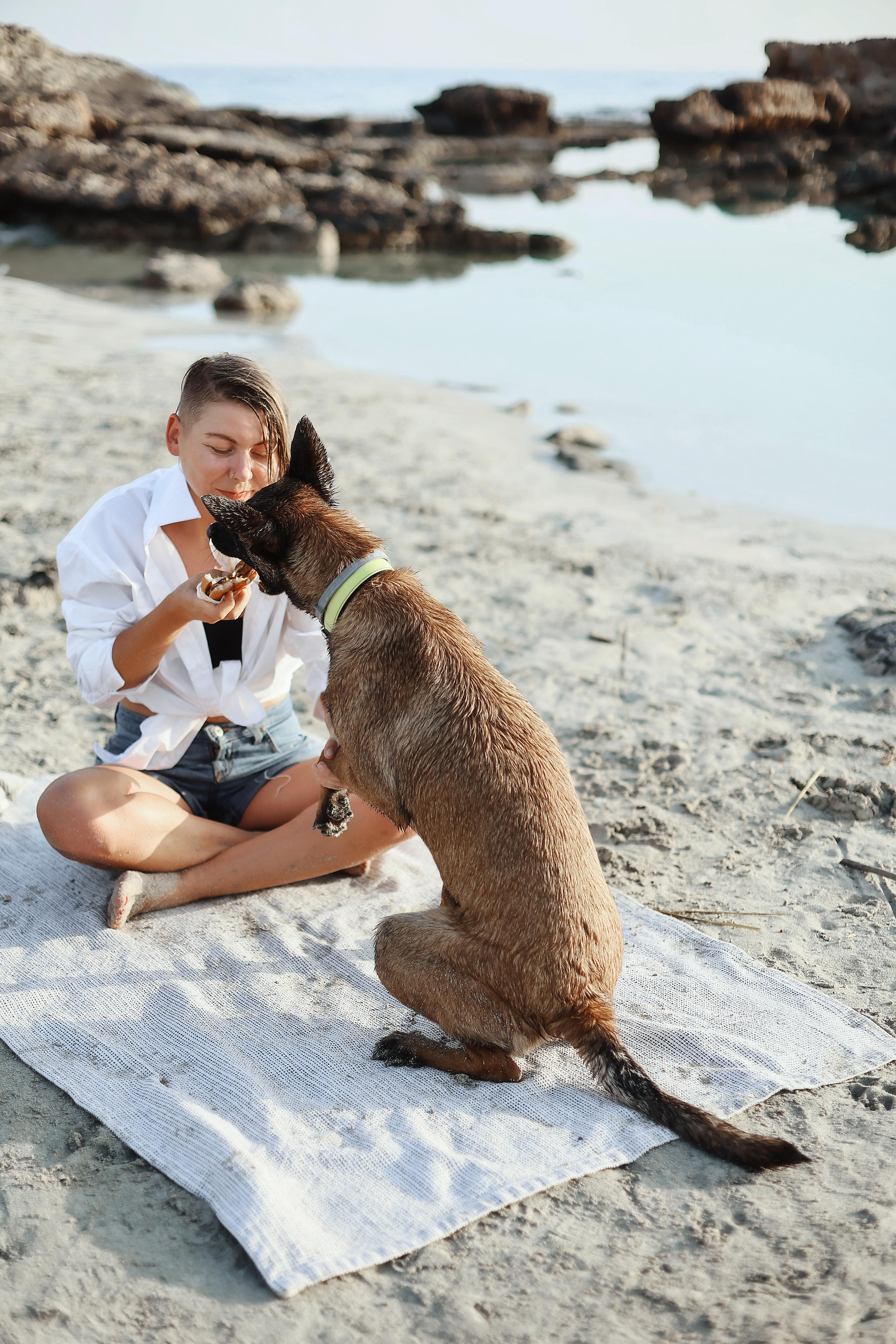 Photoshoot with a pet, Ayia Napa. May, 2022. Home