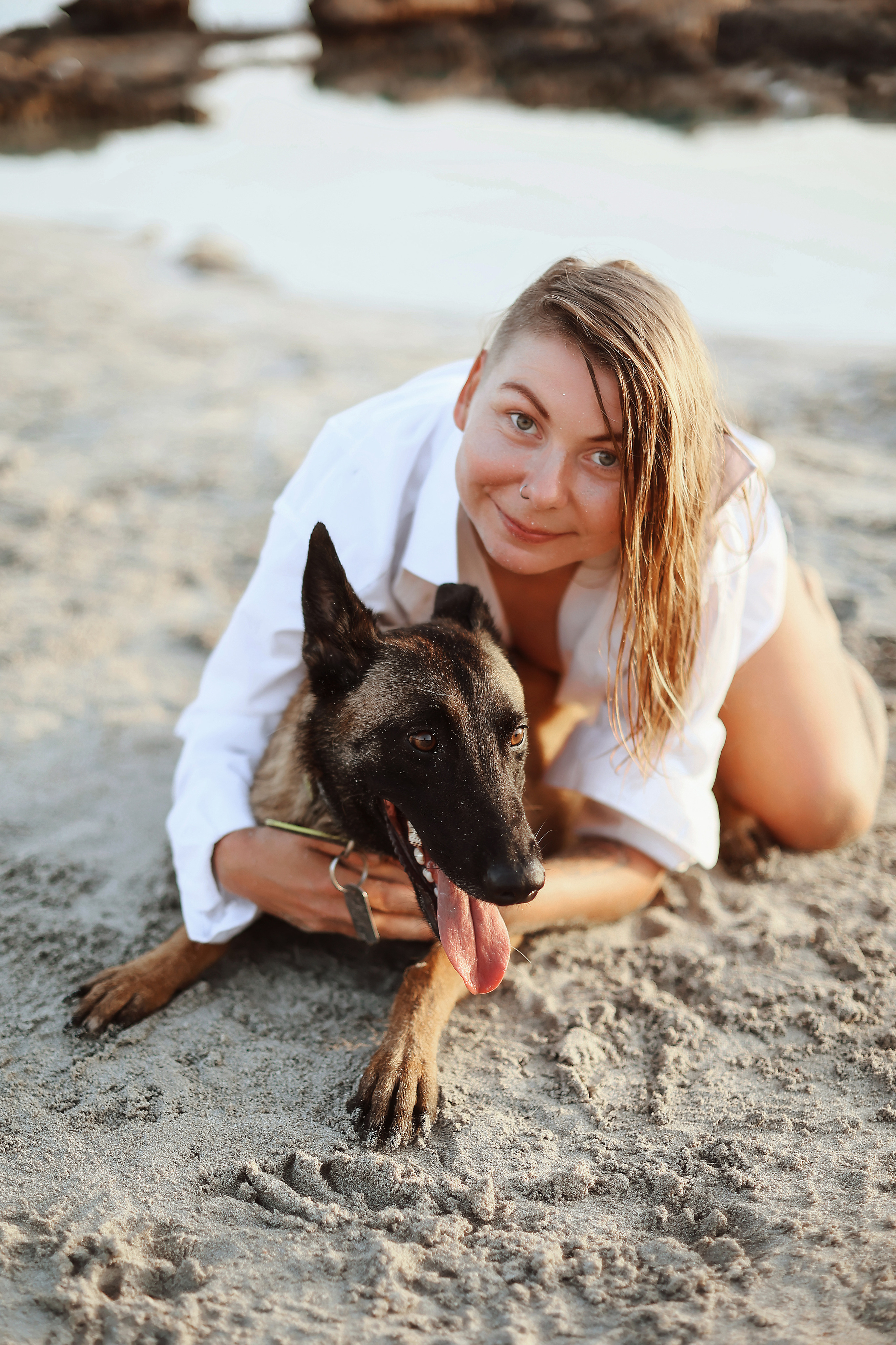 Photoshoot with a pet, Ayia Napa. May, 2022. Home