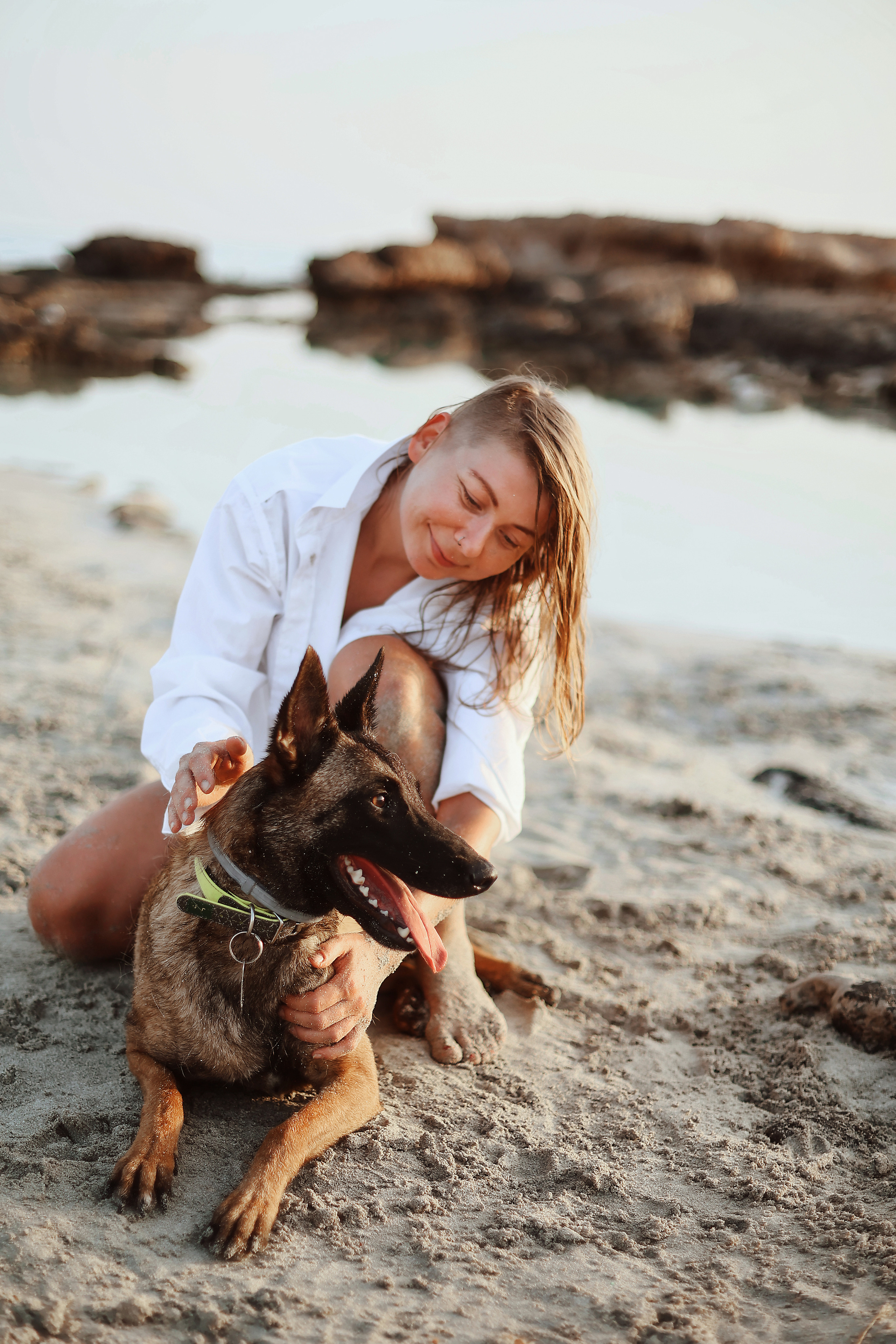 Photoshoot with a pet, Ayia Napa. May, 2022. Home