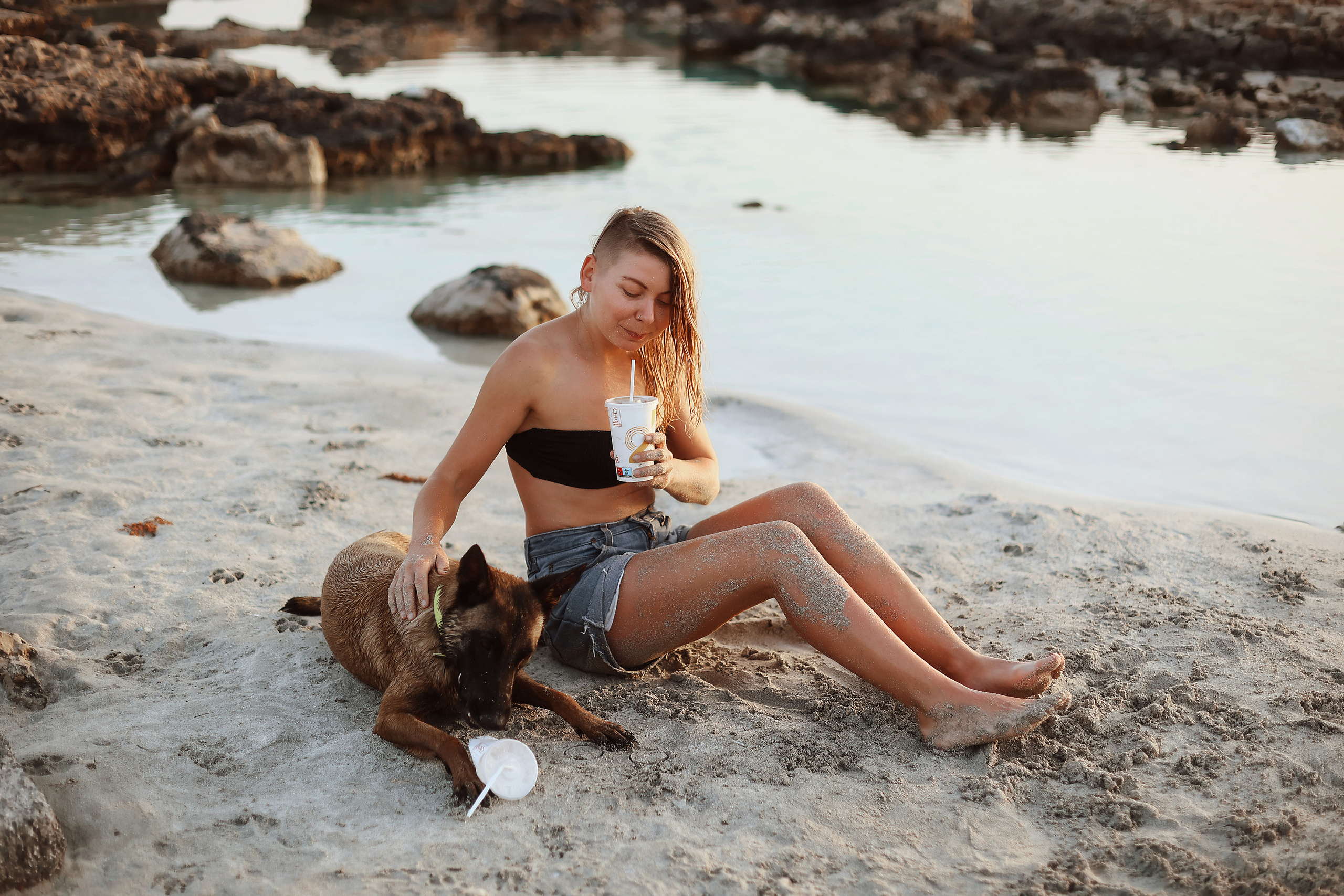 Photoshoot with a pet, Ayia Napa. May, 2022. Home