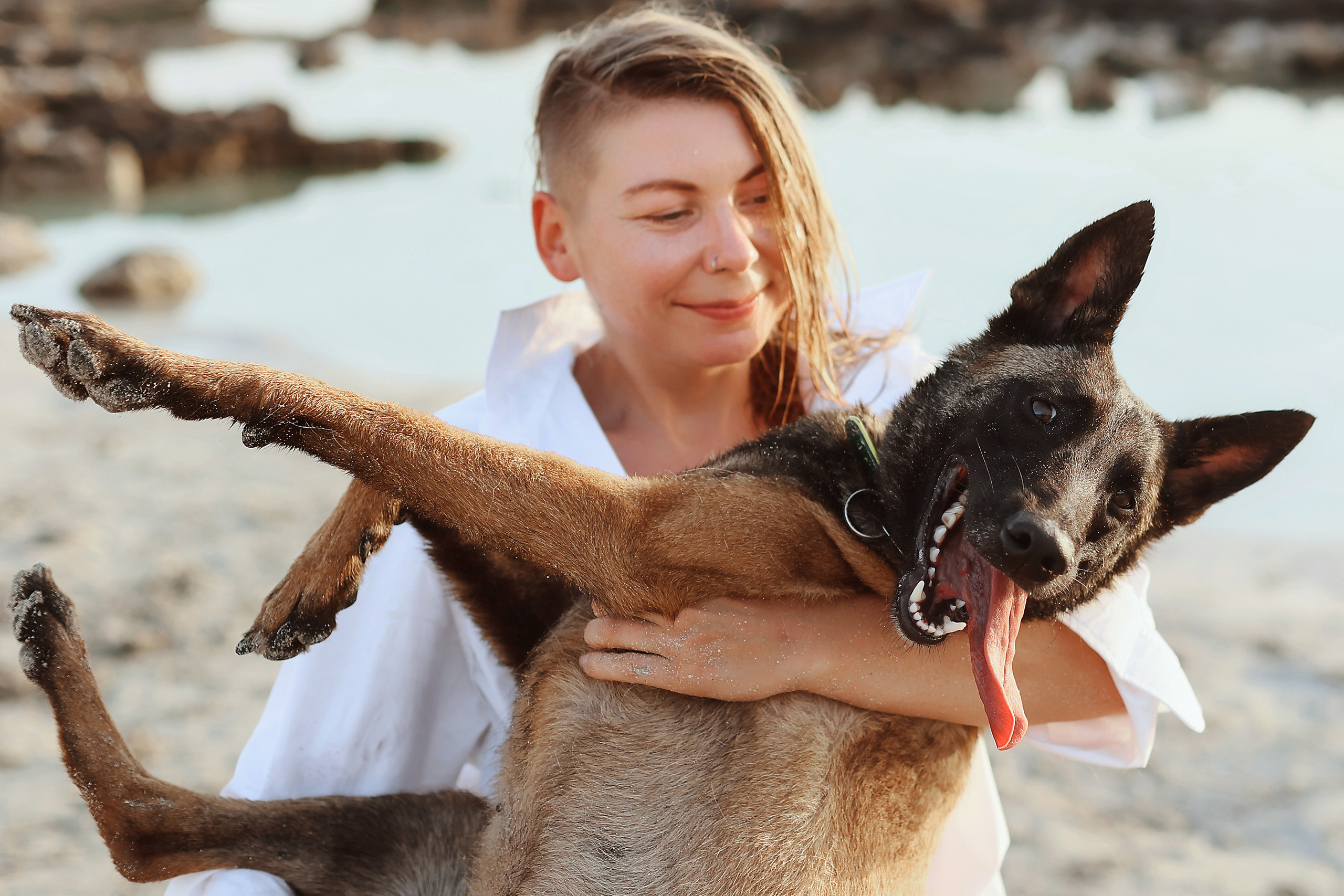 Photoshoot with a pet, Ayia Napa. May, 2022. Home
