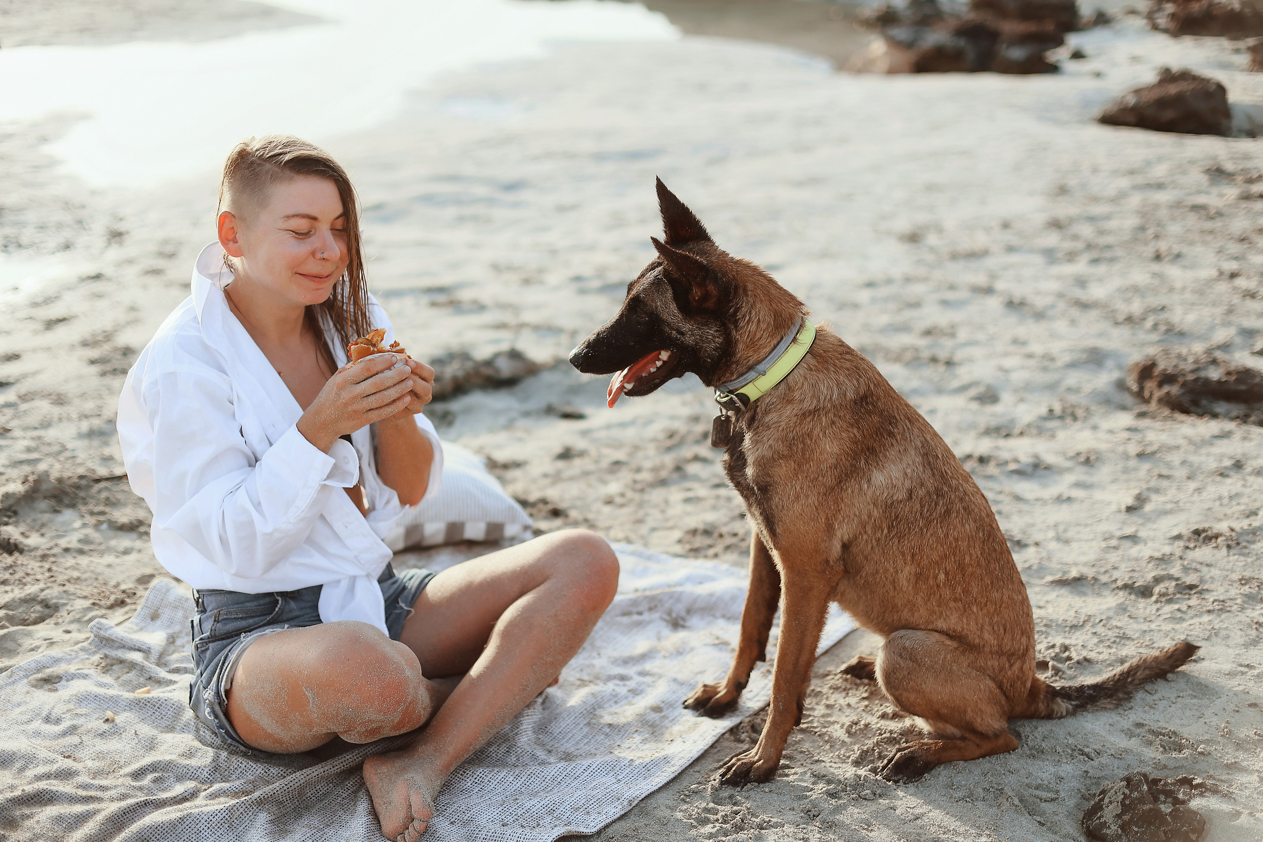 Photoshoot with a pet, Ayia Napa. May, 2022. Home