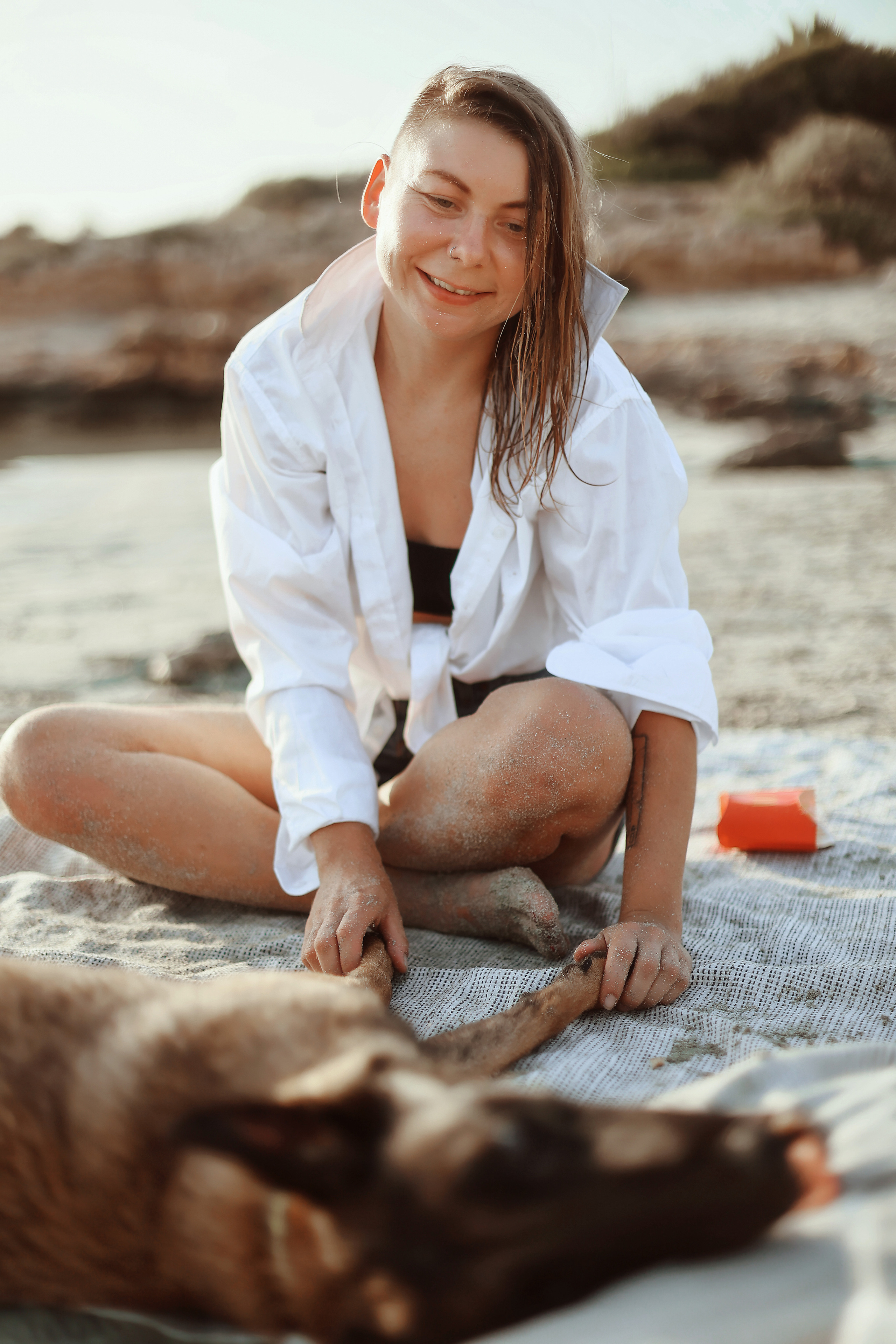 Photoshoot with a pet, Ayia Napa. May, 2022. Home