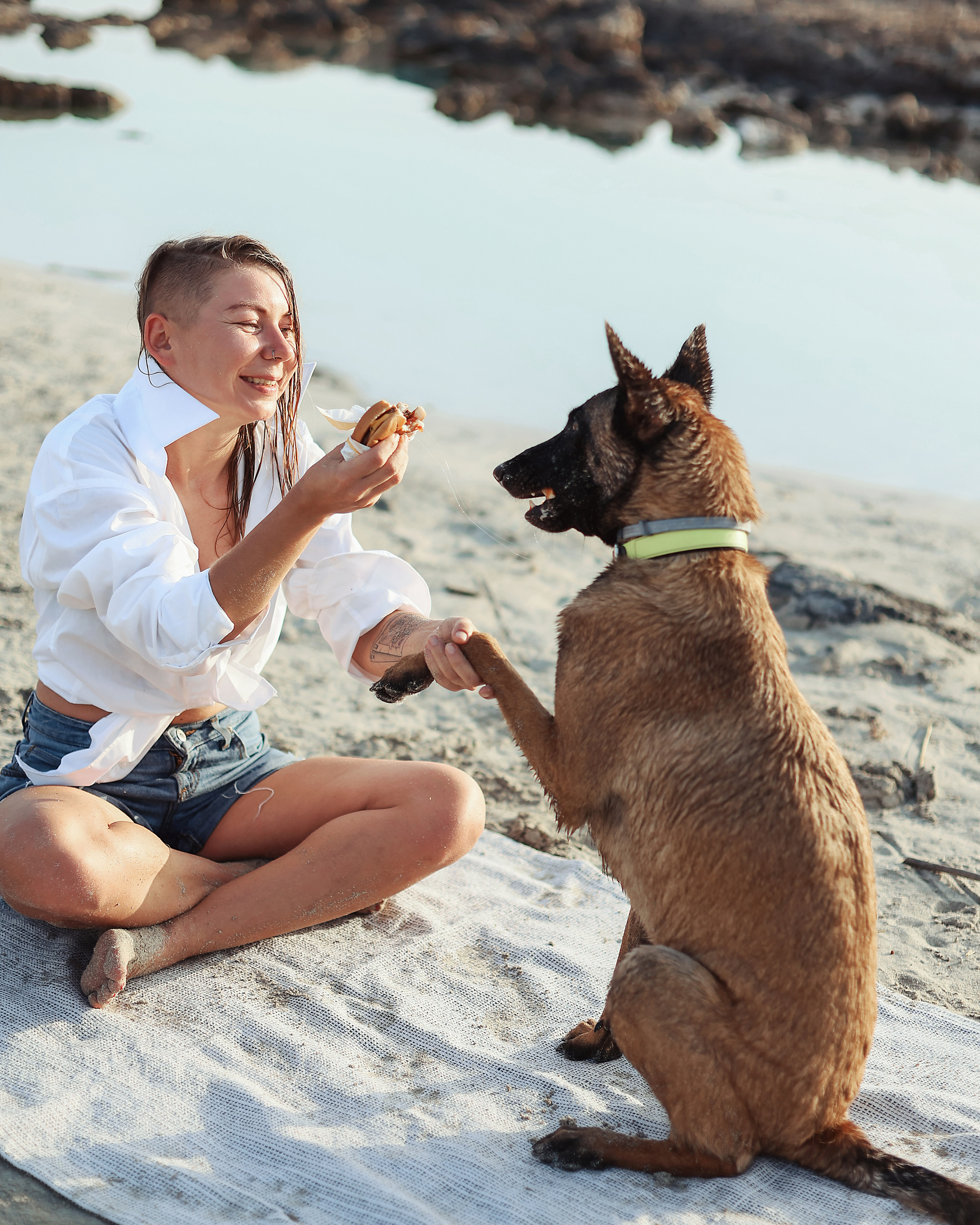 Photoshoot with a pet, Ayia Napa. May, 2022. Home