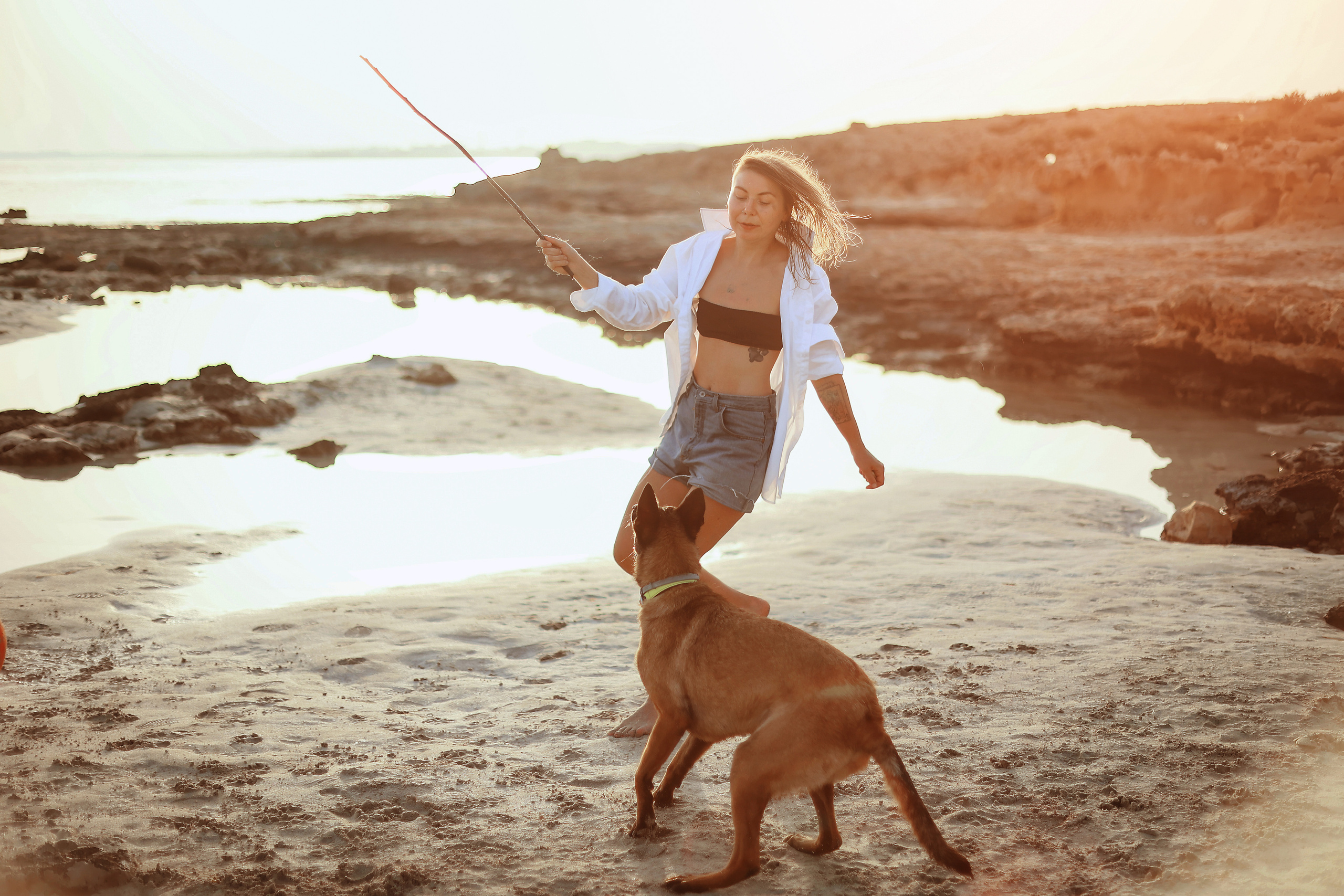 Photoshoot with a pet, Ayia Napa. May, 2022. Home