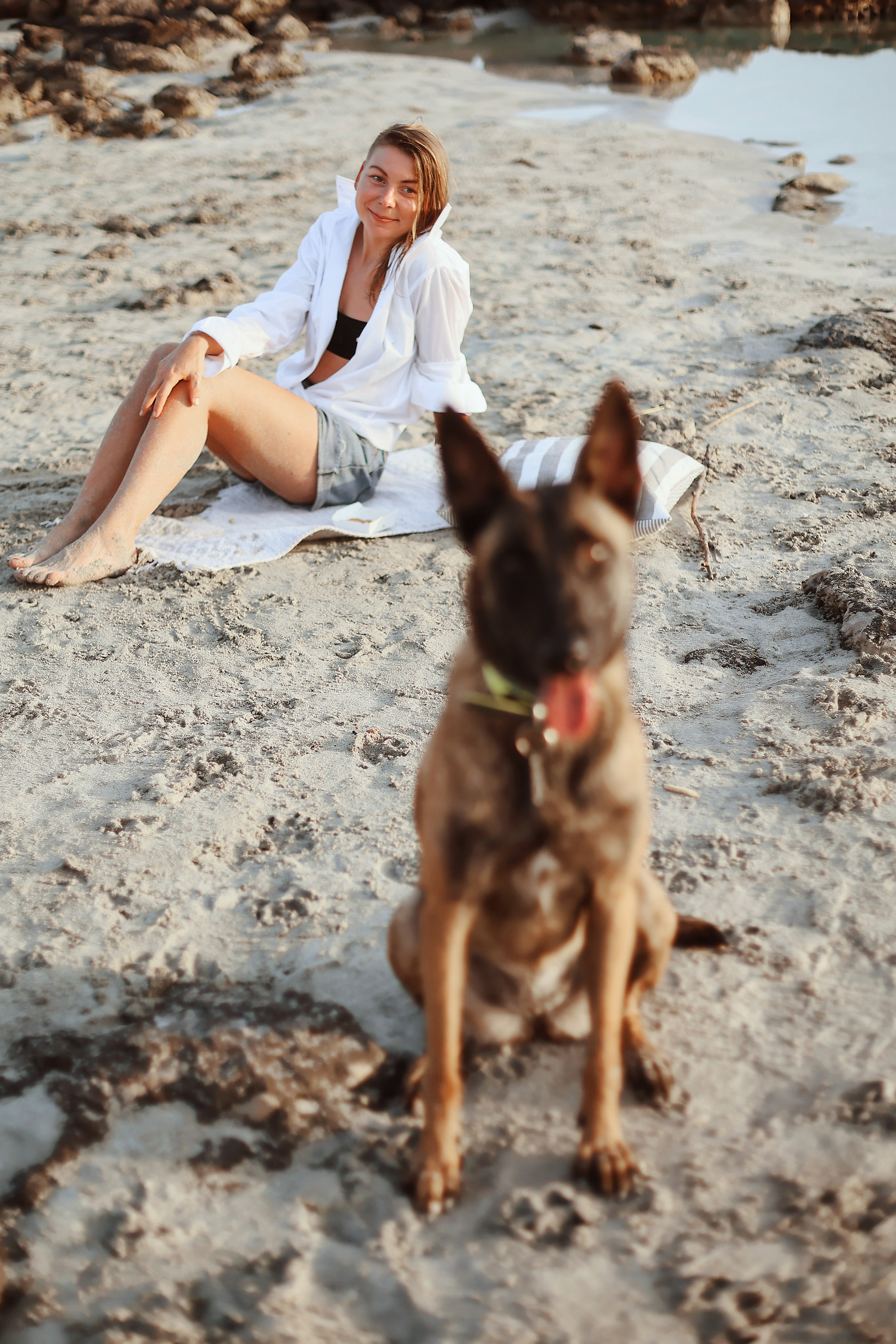 Photoshoot with a pet, Ayia Napa. May, 2022. Home