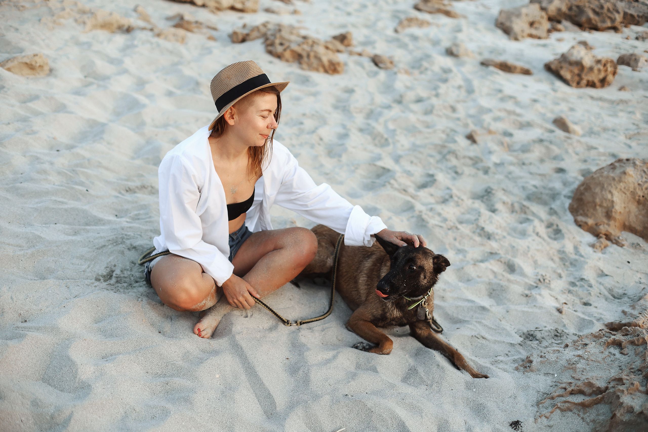 Photoshoot with a pet, Ayia Napa. May, 2022. Home