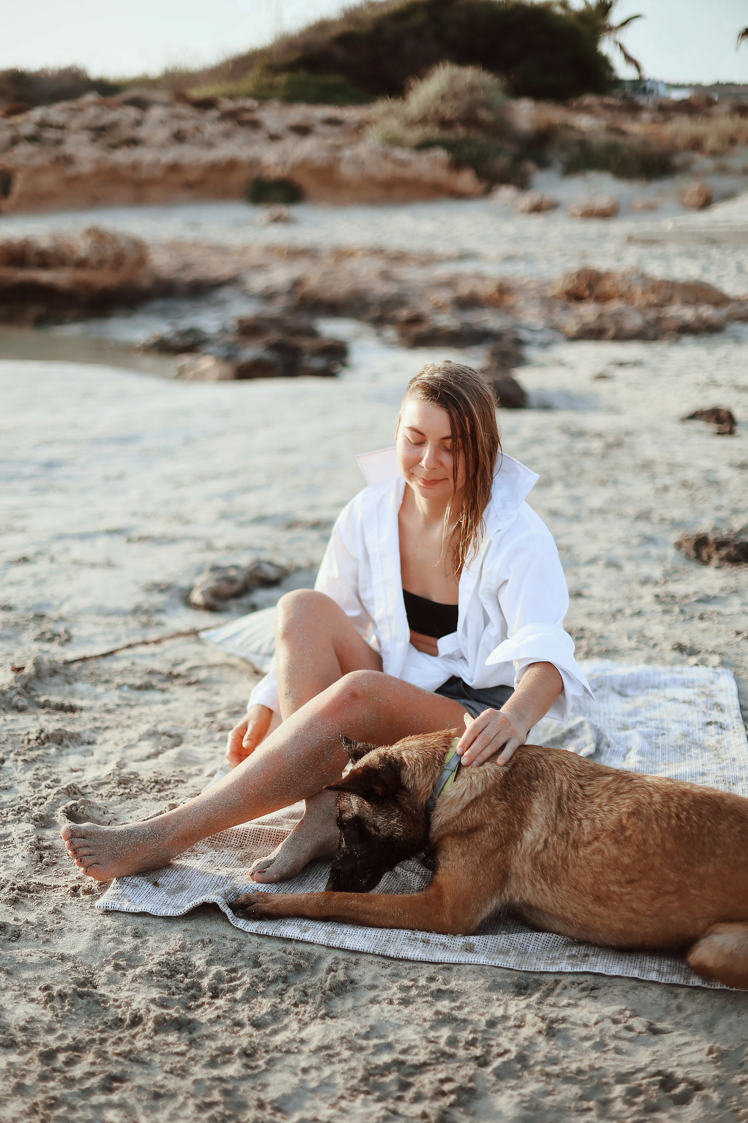 Photoshoot with a pet, Ayia Napa. May, 2022. Home