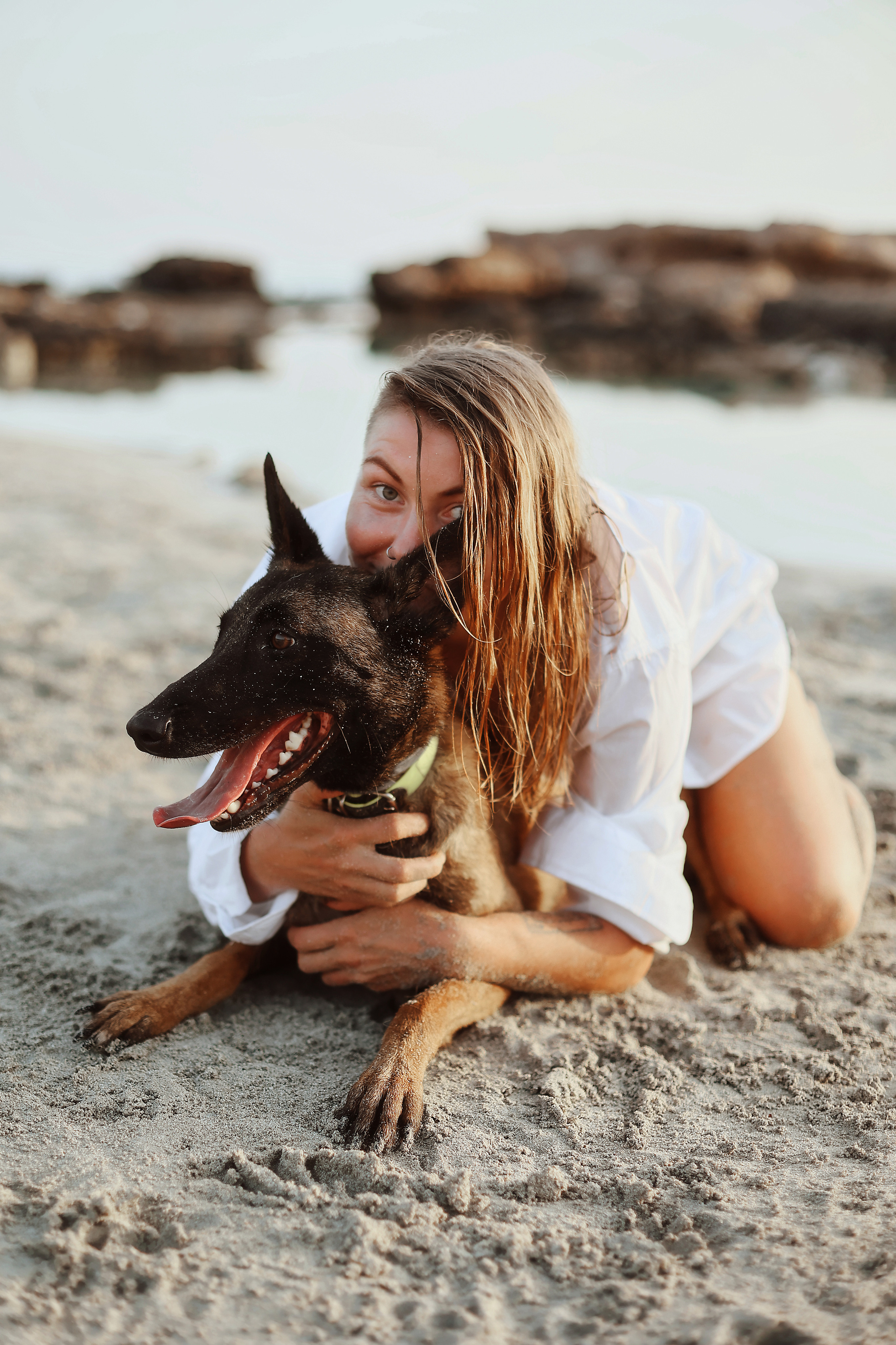 Photoshoot with a pet, Ayia Napa. May, 2022. Home