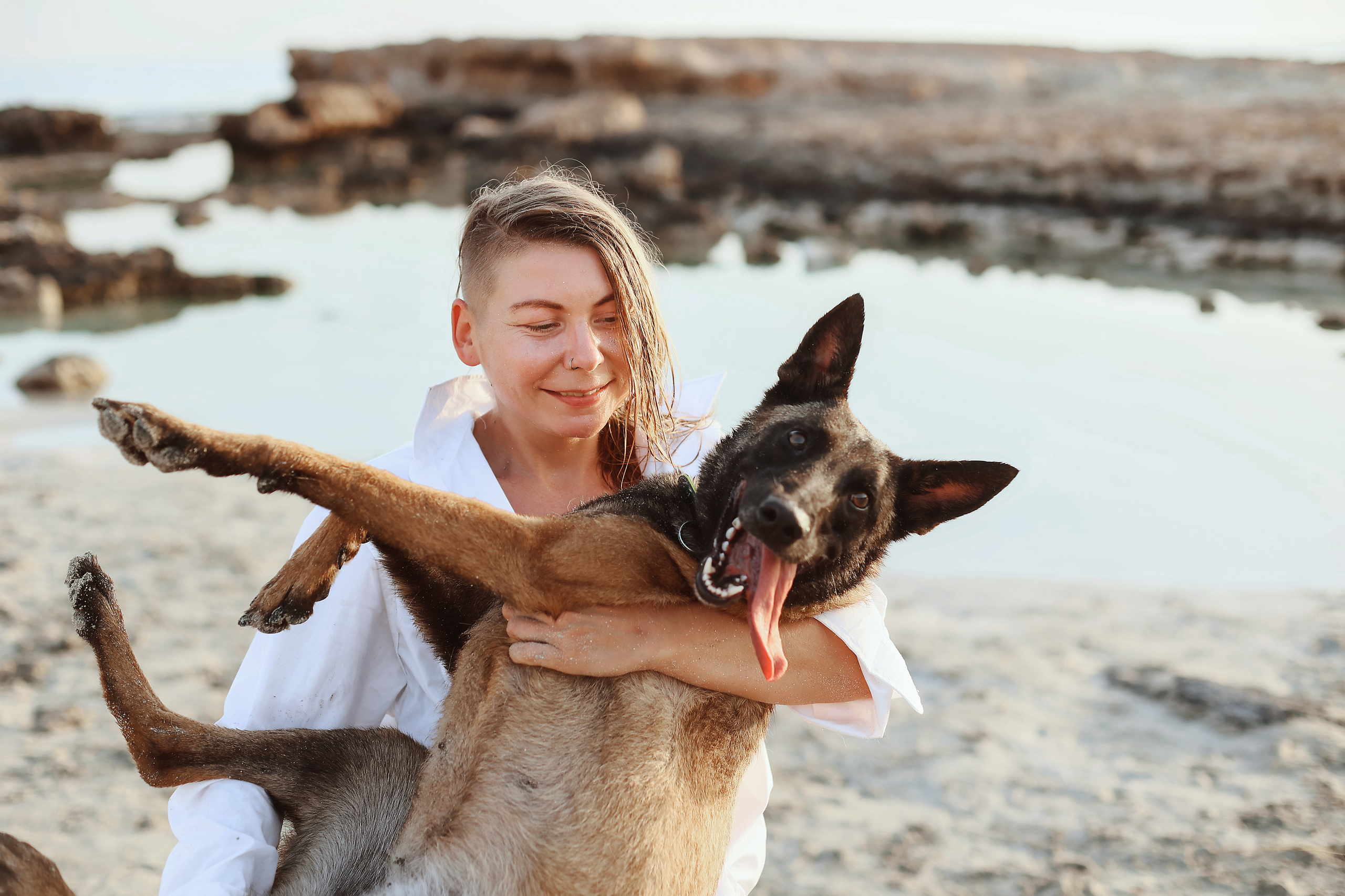 Photoshoot with a pet, Ayia Napa. May, 2022. Home
