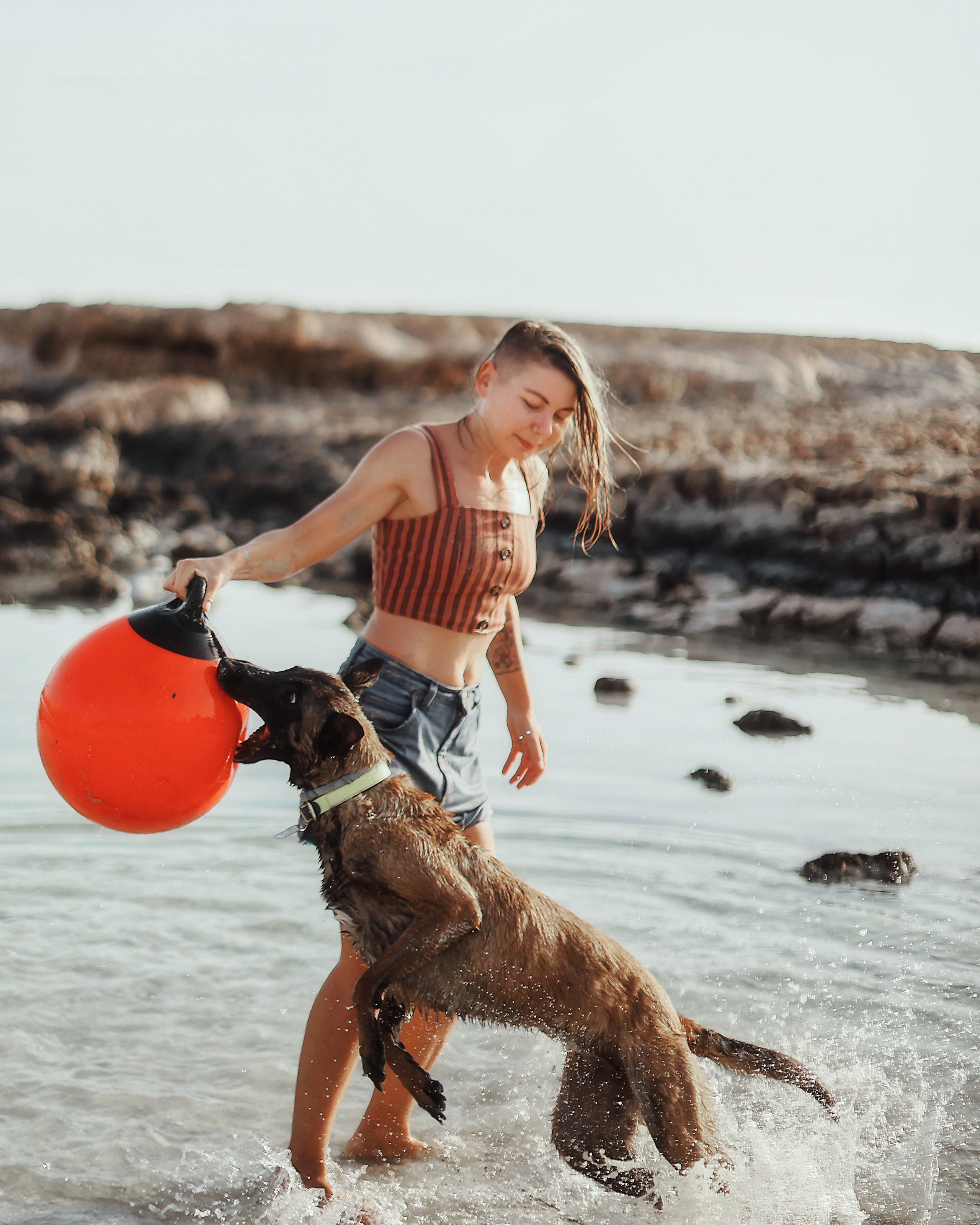 Photoshoot with a pet, Ayia Napa. May, 2022. Home