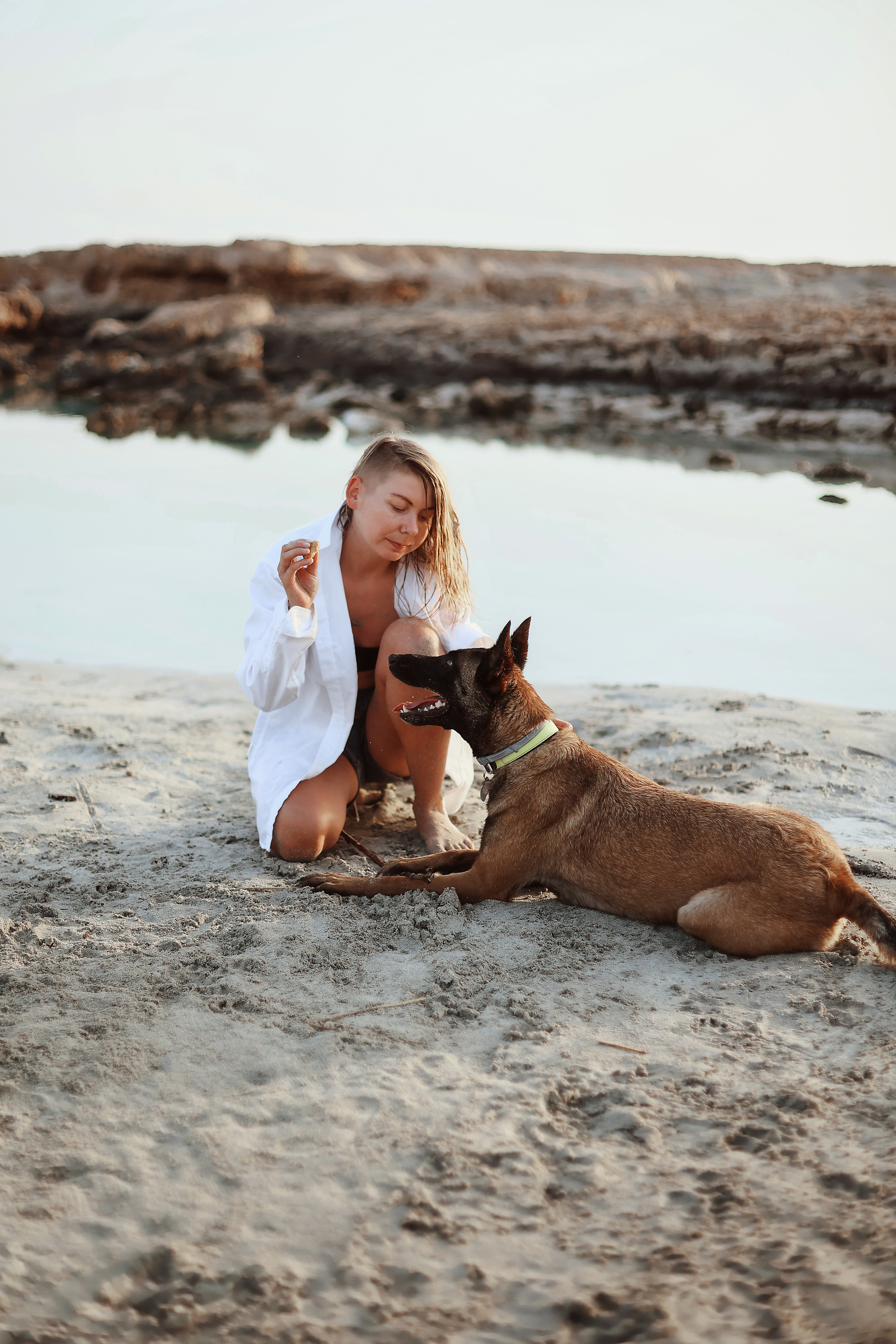 Photoshoot with a pet, Ayia Napa. May, 2022. Home