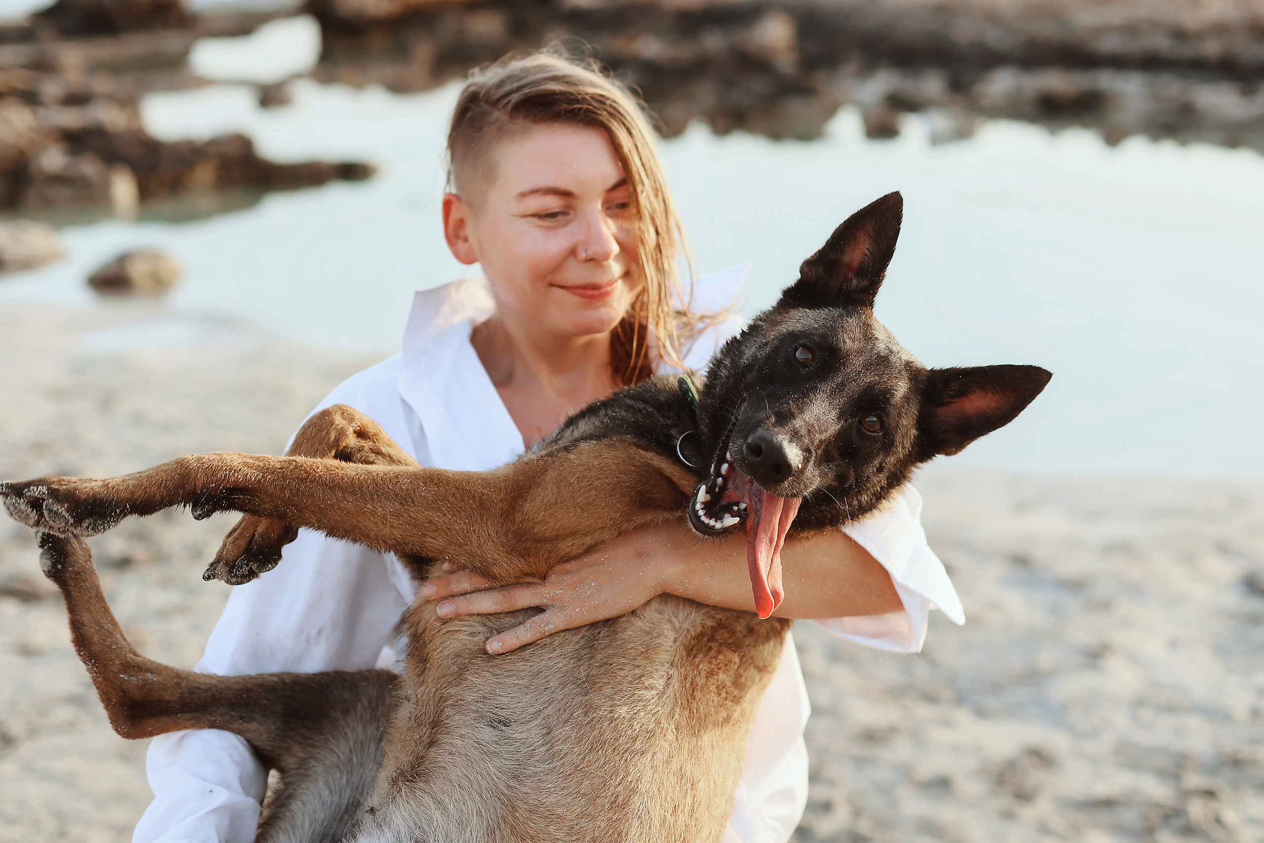 Photoshoot with a pet, Ayia Napa. May, 2022. Home