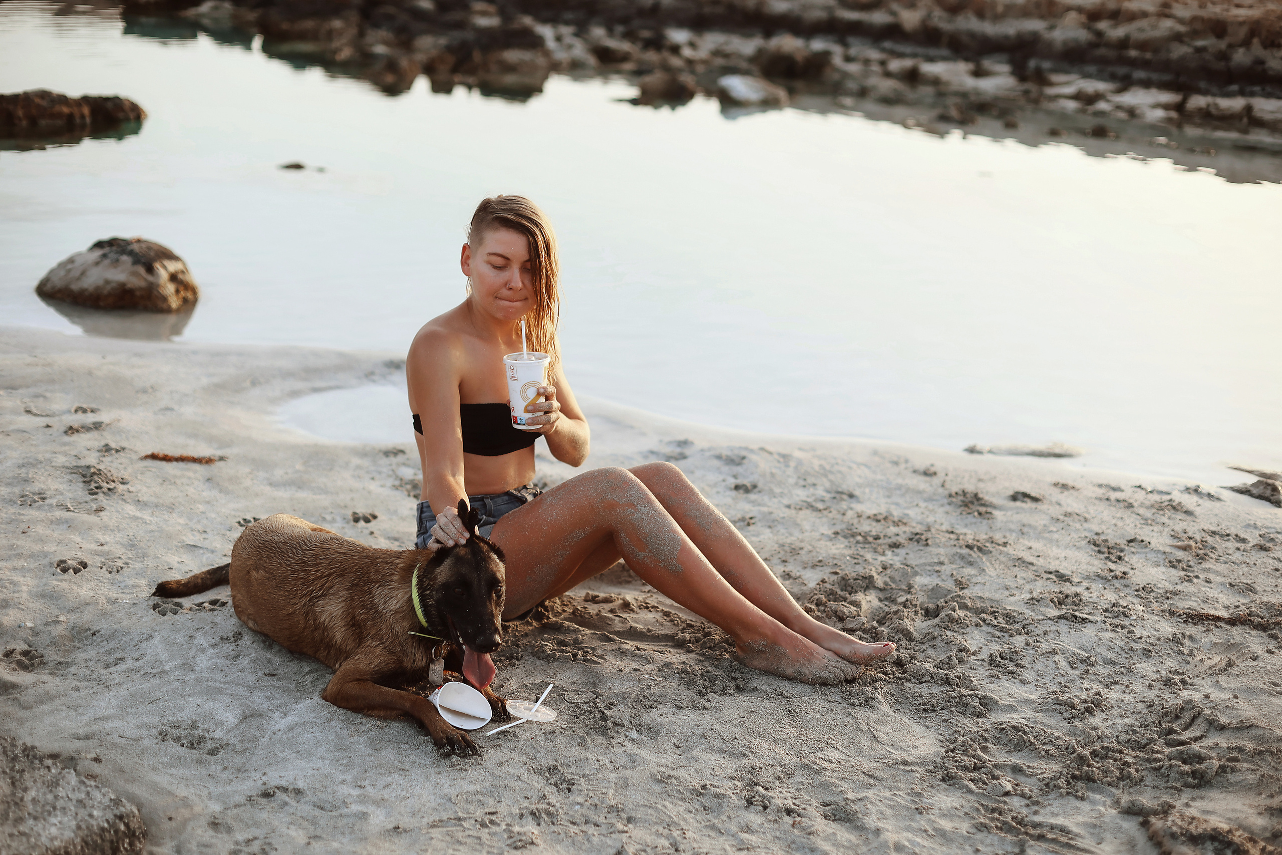 Photoshoot with a pet, Ayia Napa. May, 2022. Home