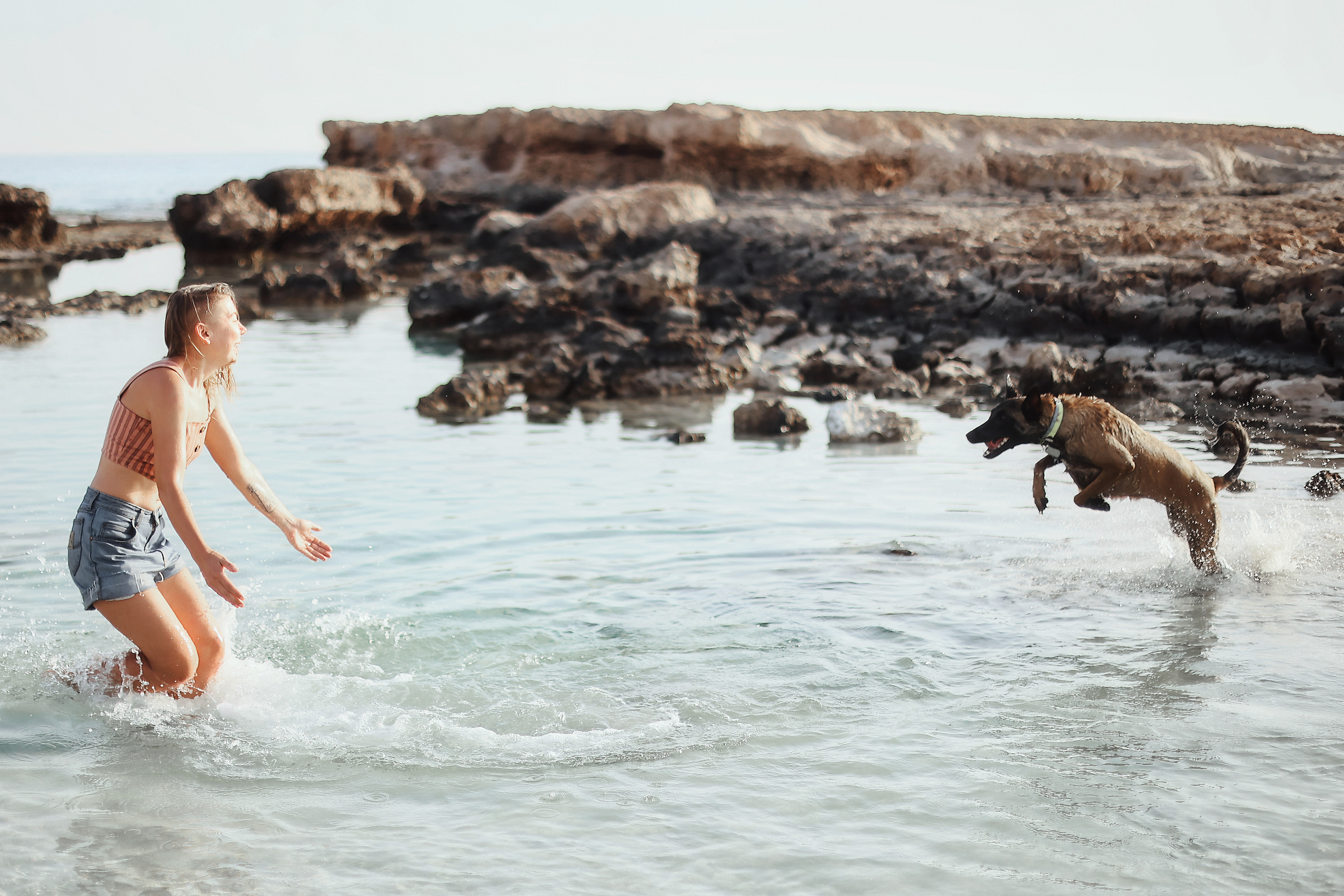 Photoshoot with a pet, Ayia Napa. May, 2022. Home