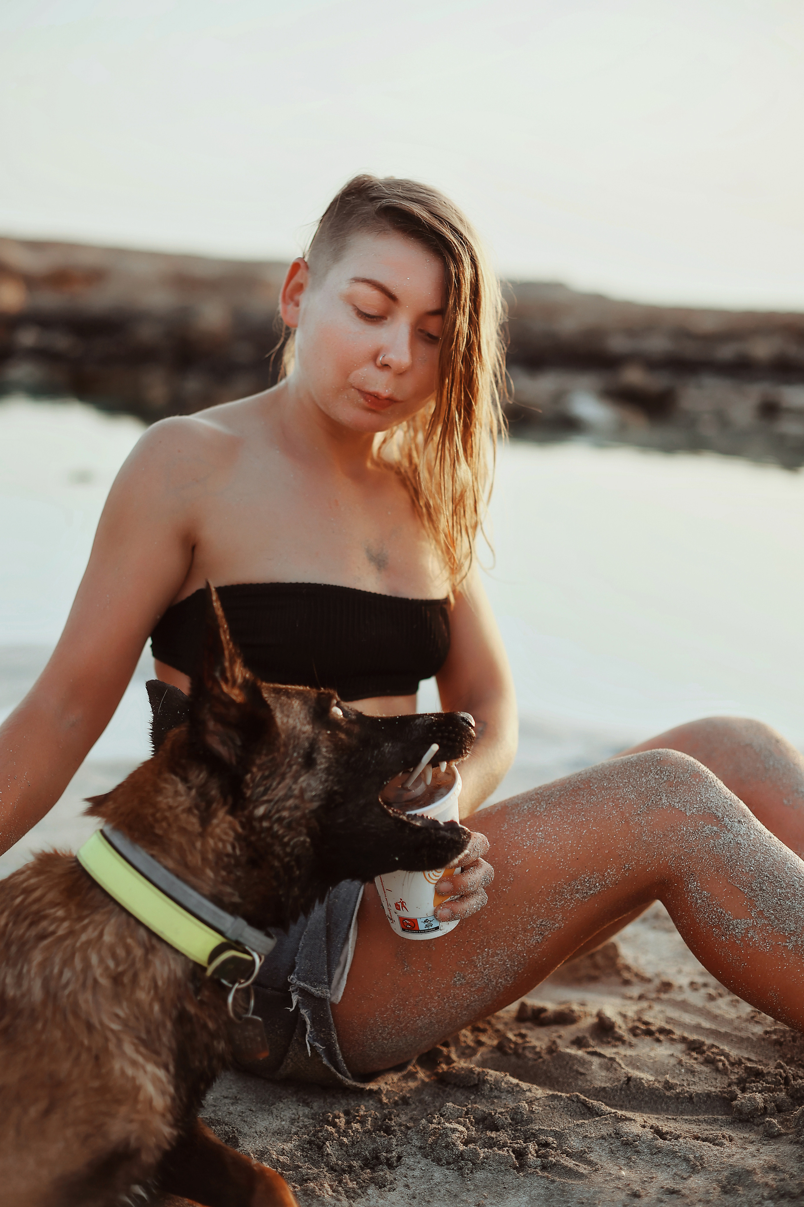 Photoshoot with a pet, Ayia Napa. May, 2022. Home