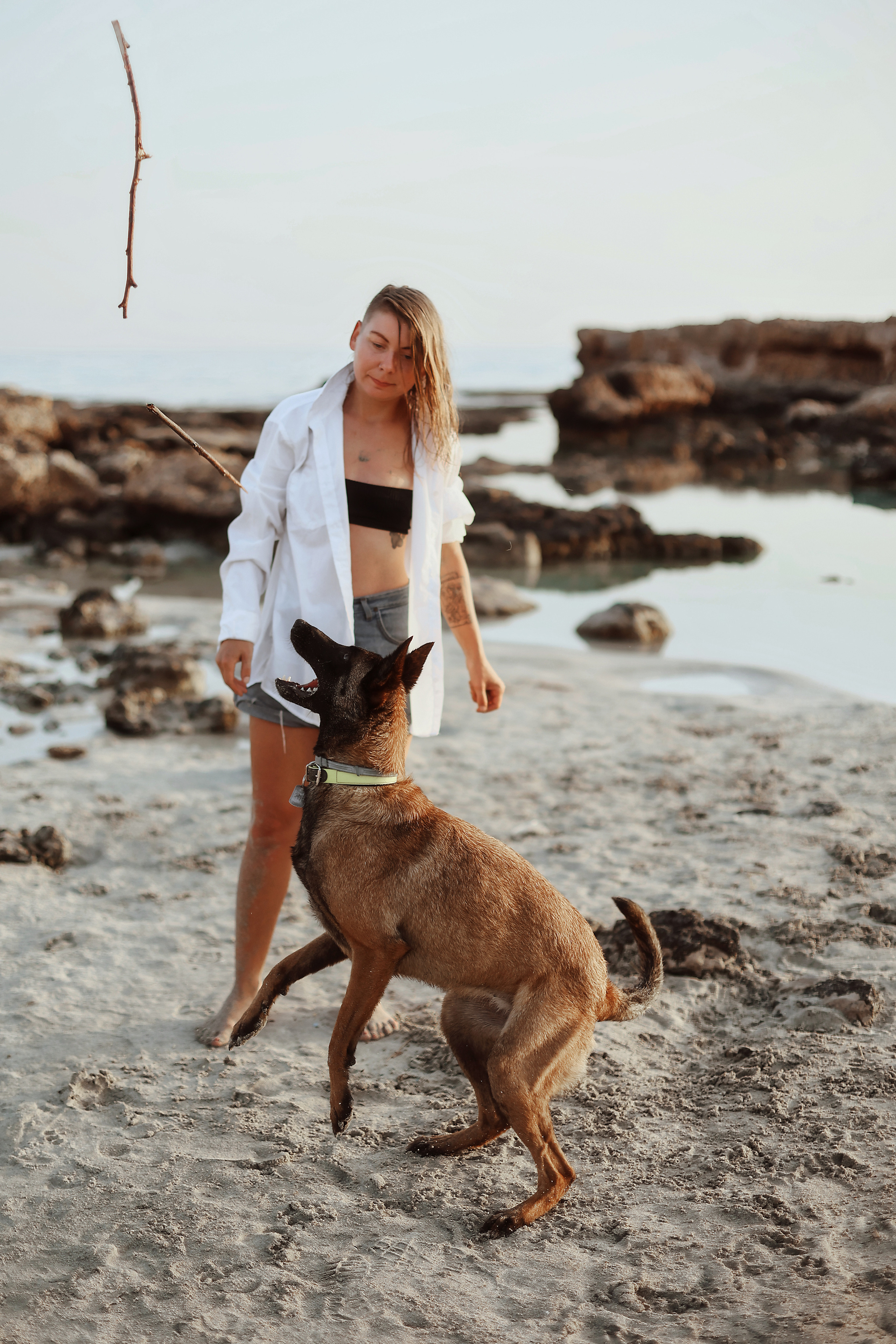 Photoshoot with a pet, Ayia Napa. May, 2022. Home