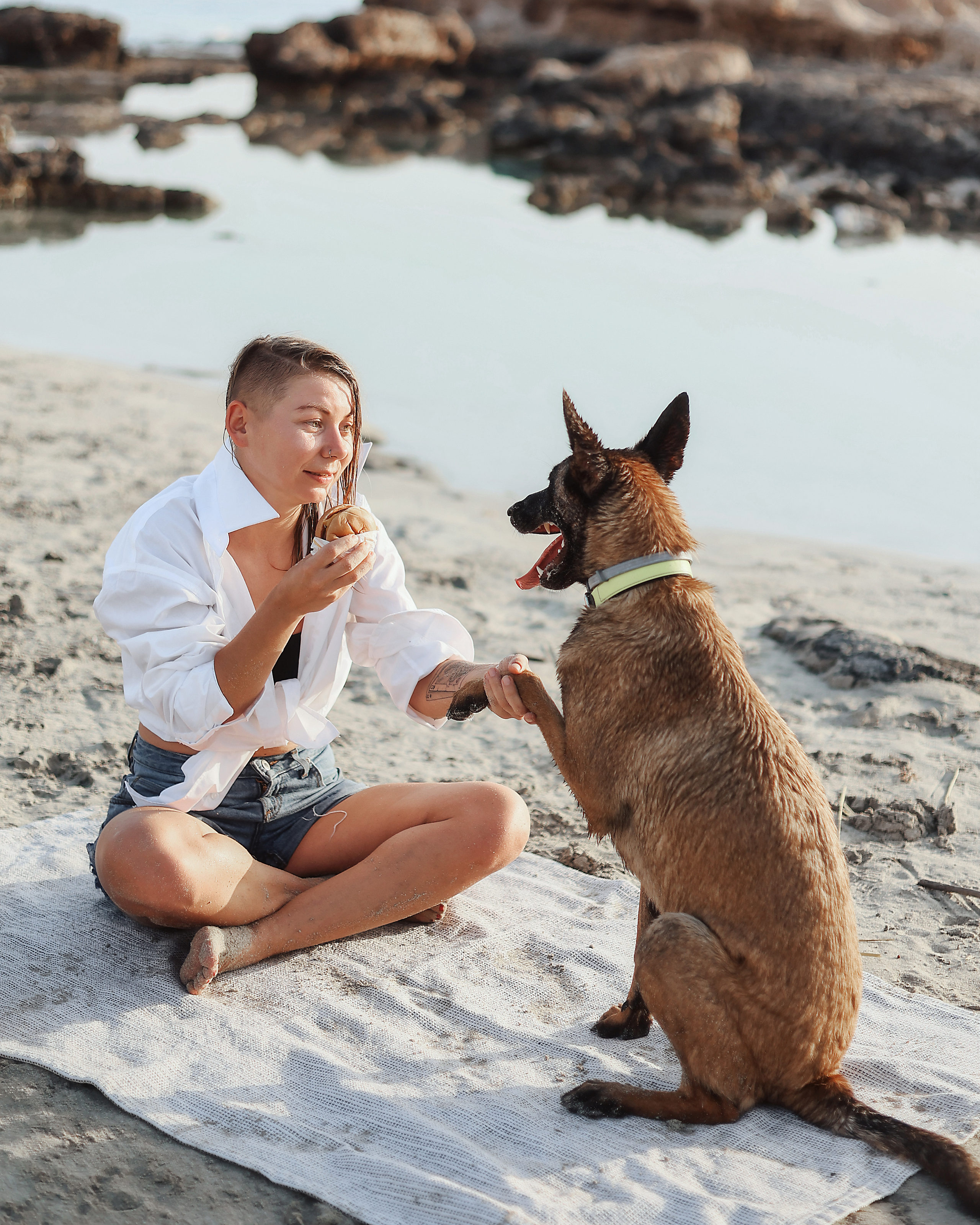 Photoshoot with a pet, Ayia Napa. May, 2022. Home