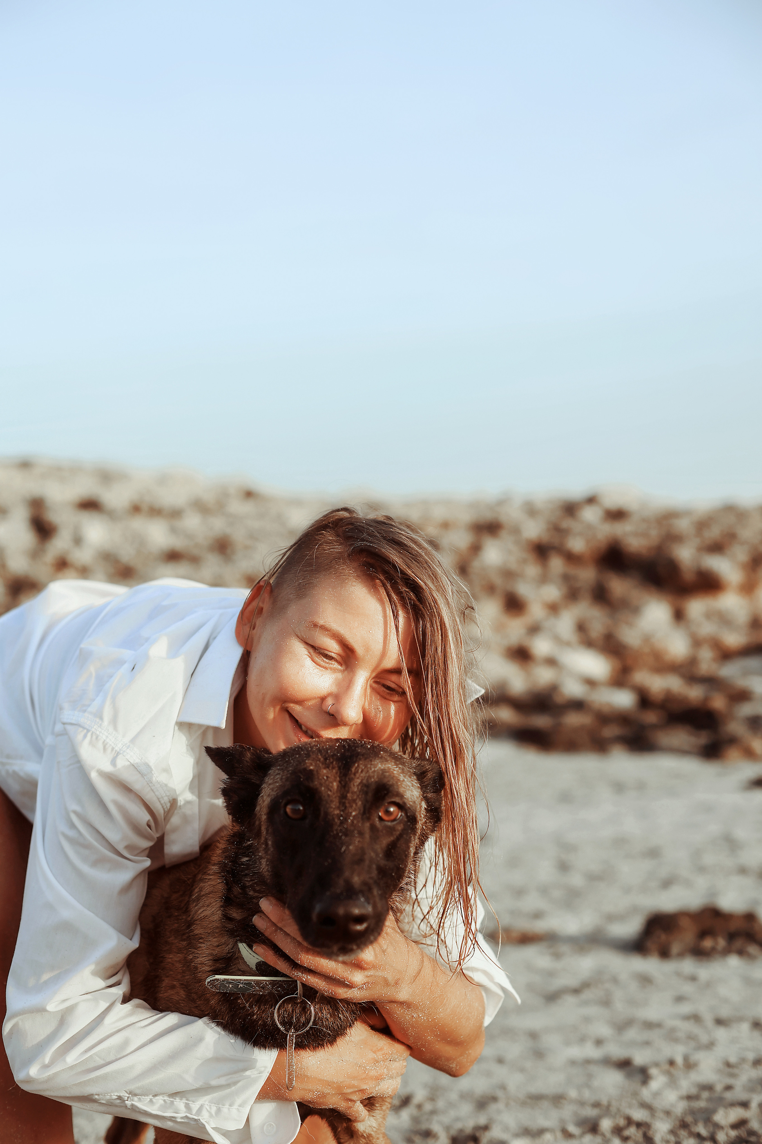 Photoshoot with a pet, Ayia Napa. May, 2022. Home